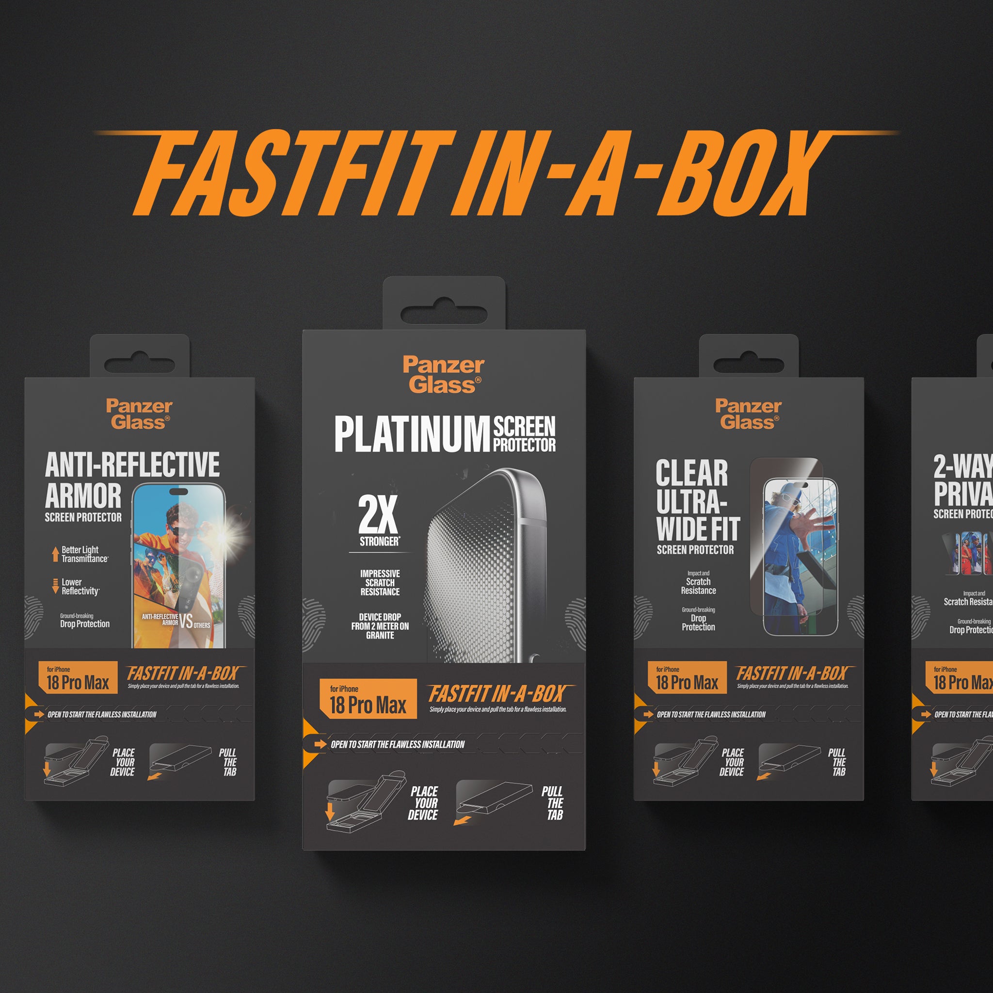 PanzerGlass® Ceramic Skærmbeskyttelse iPhone 18 Pro Max | 17 Pro Max m. FASTFIT IN-A-BOX