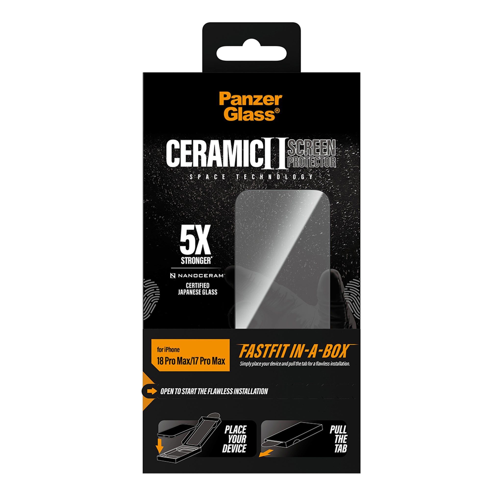 PanzerGlass® Ceramic Skærmbeskyttelse iPhone 18 Pro Max | 17 Pro Max m. FASTFIT IN-A-BOX