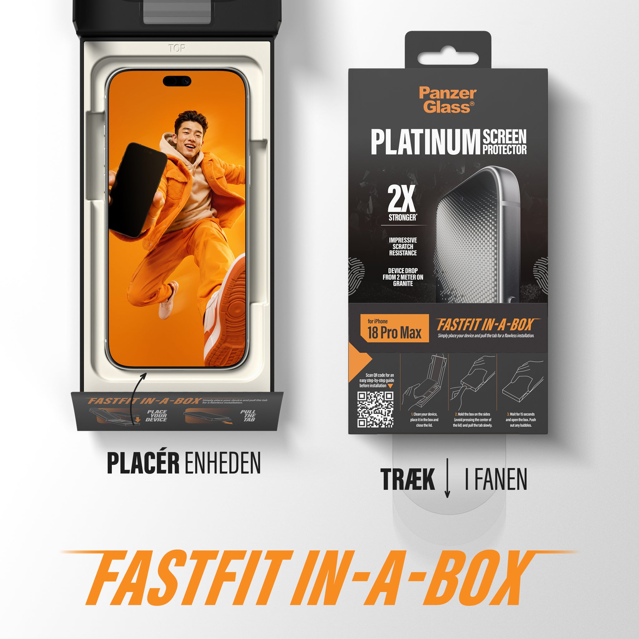 PanzerGlass® Platinum Skærmbeskyttelse iPhone 18 Pro Max | 17 Pro Max m. FASTFIT IN-A-BOX