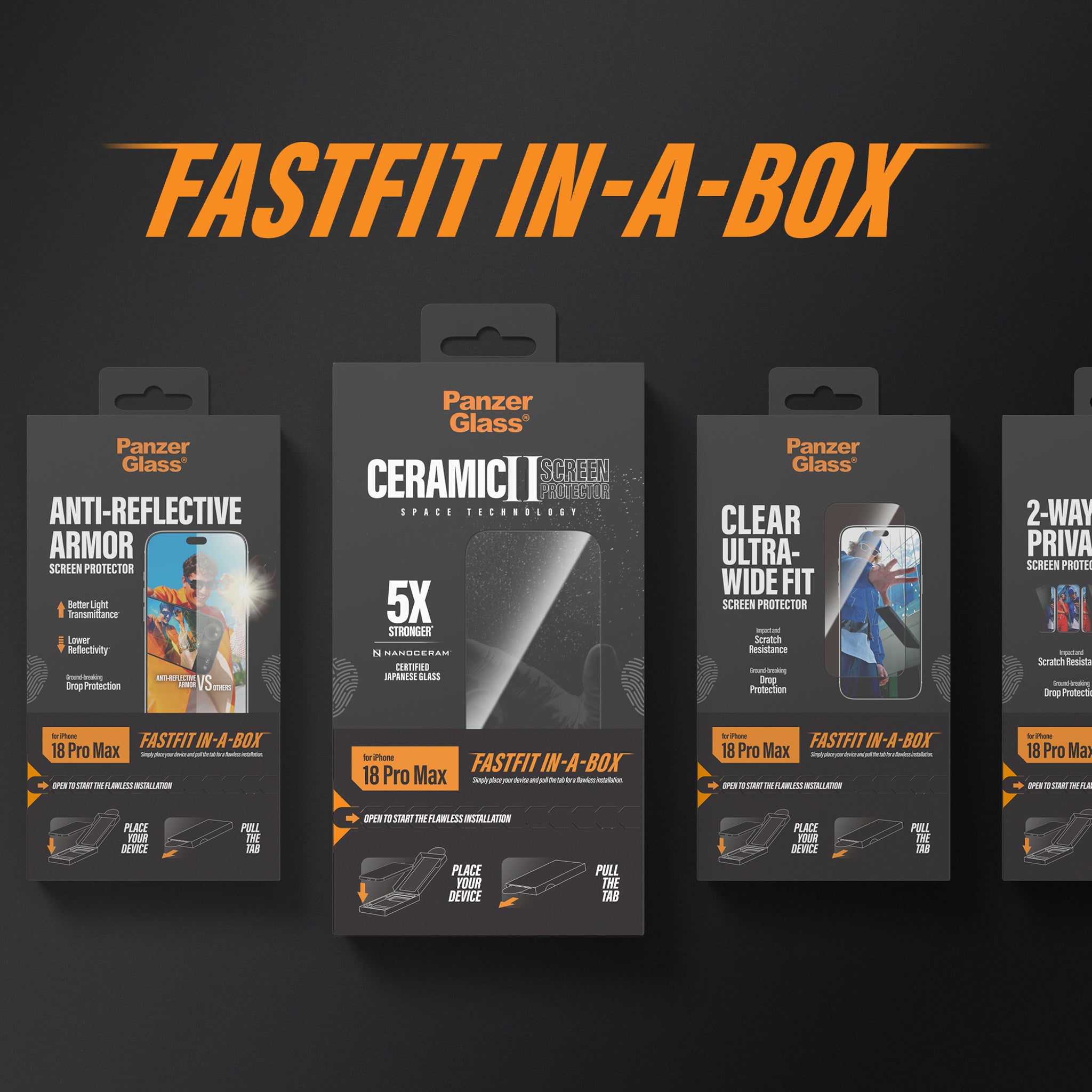 PanzerGlass® Platinum Skærmbeskyttelse iPhone 18 Pro Max | 17 Pro Max m. FASTFIT IN-A-BOX
