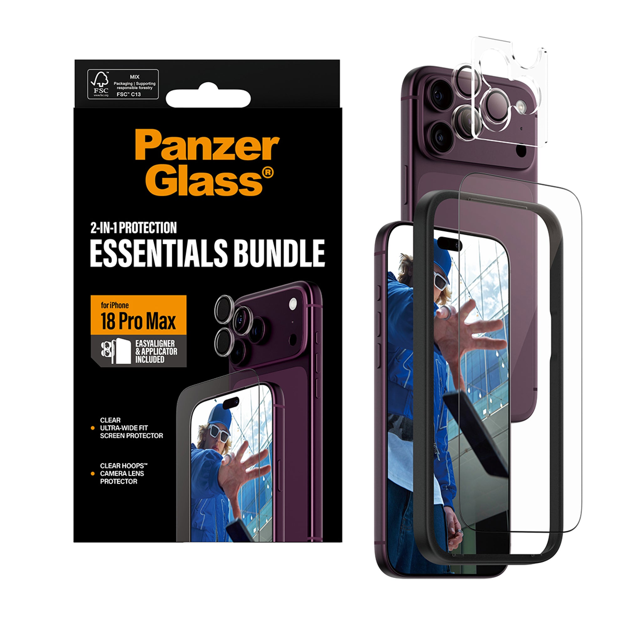 PanzerGlass® 2-in-1 Essentials Pakke iPhone 18 Pro Max