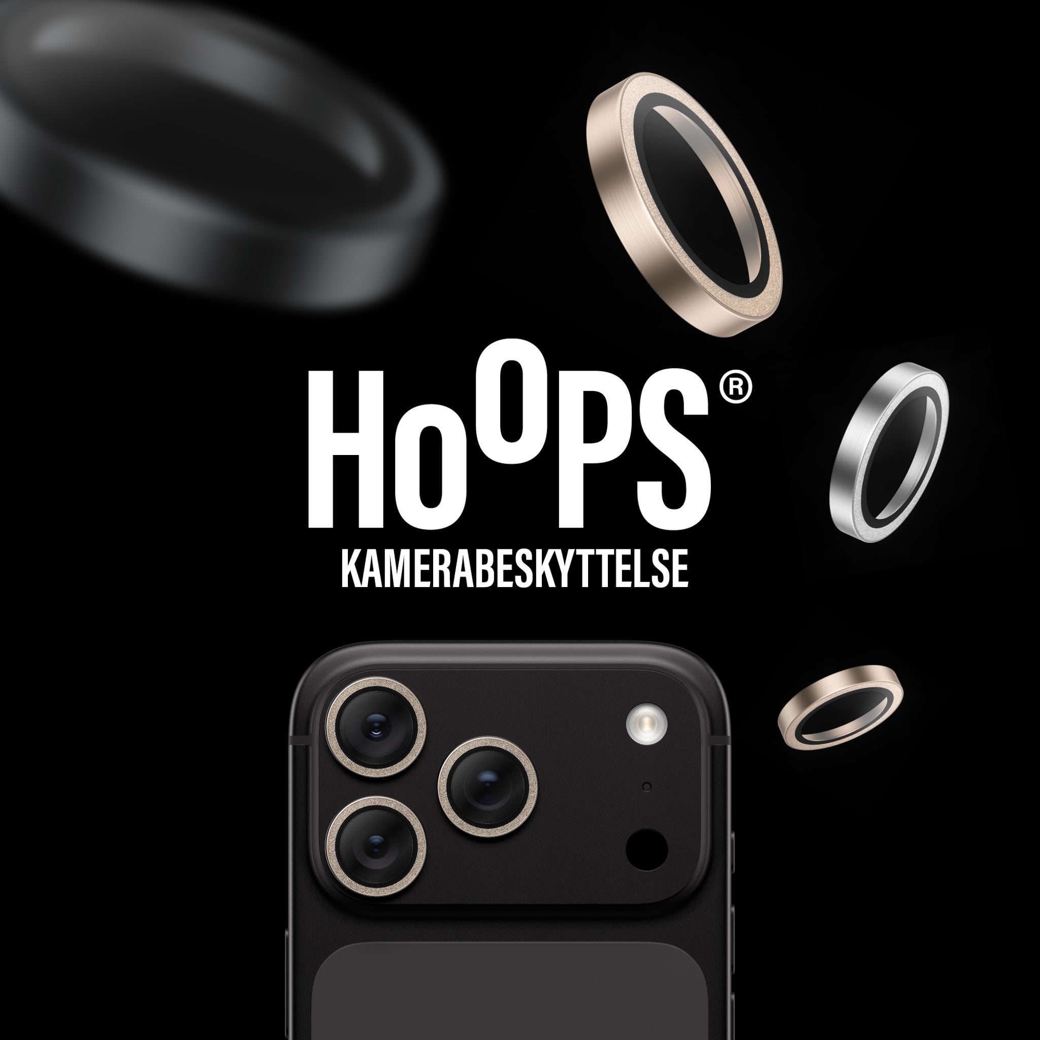 PanzerGlass® Hoops® Kameralinsebeskytter Glitter Guld iPhone 18 Pro | 18 Pro Max