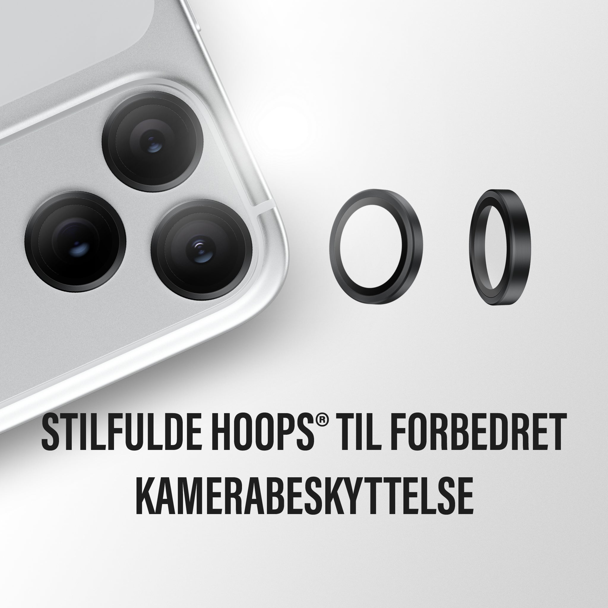 PanzerGlass® Hoops® Kameralinsebeskytter Sort iPhone 18 Pro | 18 Pro Max