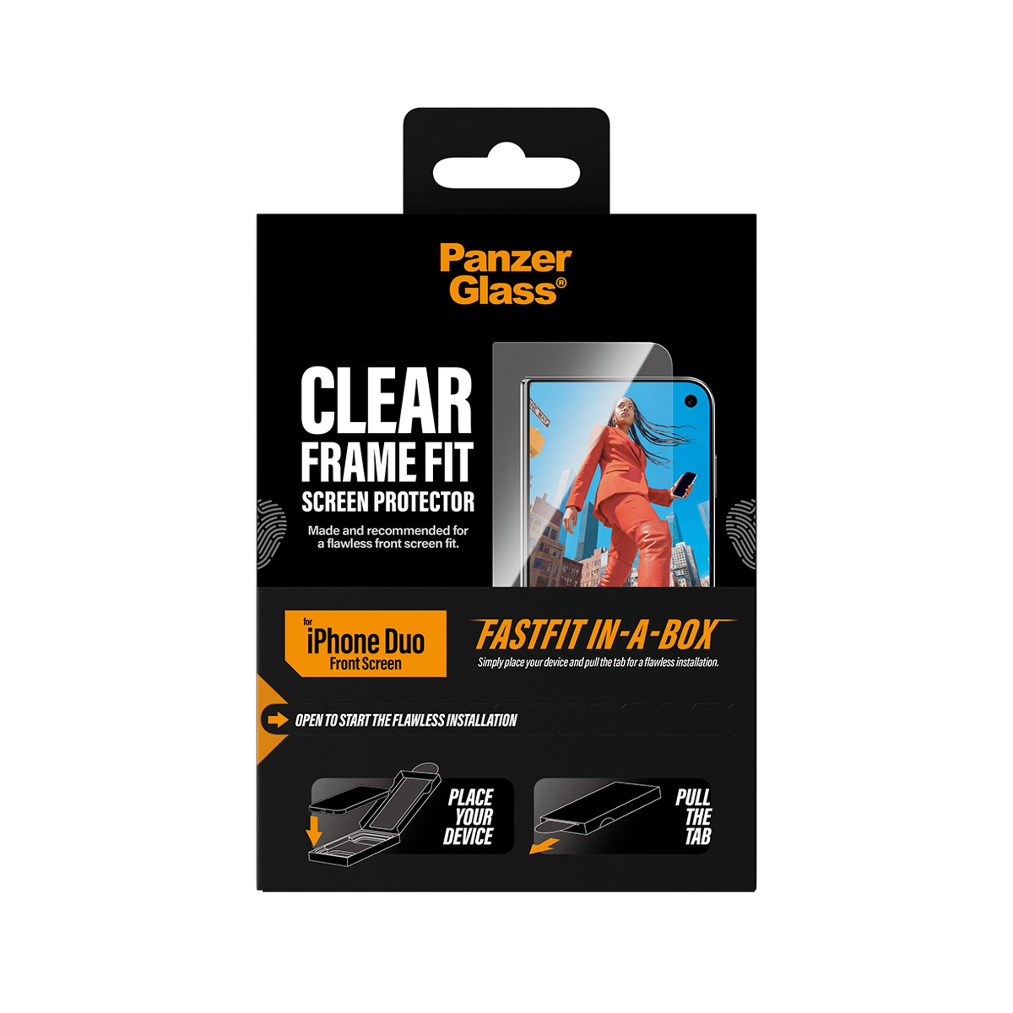 PanzerGlass® Frontskærm Skærmbeskyttelse iPhone Duo | FRAME FIT m. FASTFIT IN-A-BOX