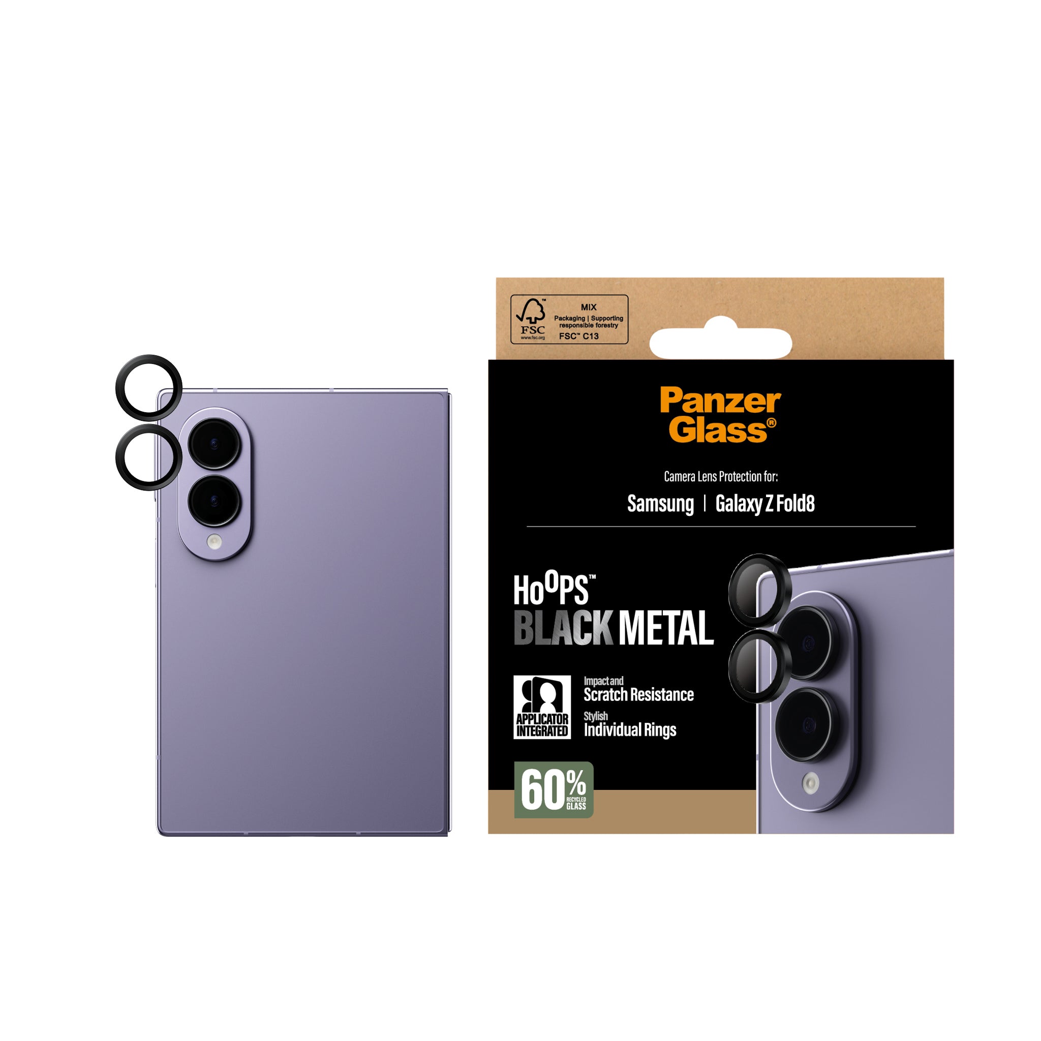 PanzerGlass® Hoops® Kameralinsebeskytter Sort Samsung Galaxy Z Fold8