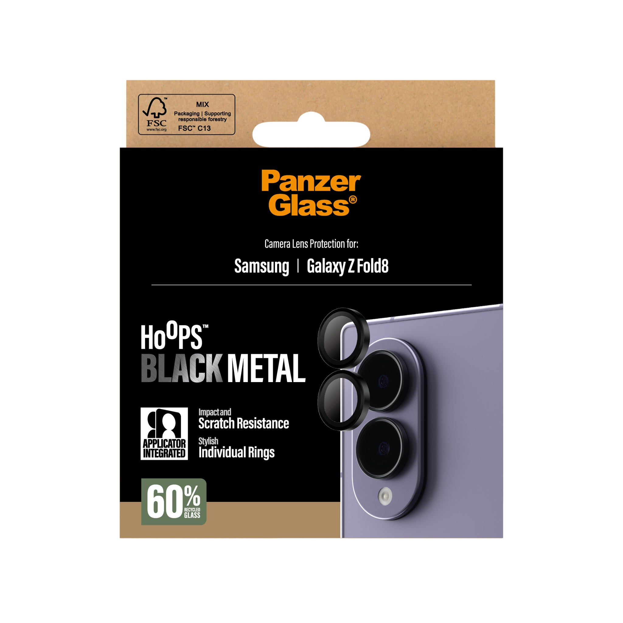 PanzerGlass® Hoops® Kameralinsebeskytter Sort Samsung Galaxy Z Fold8
