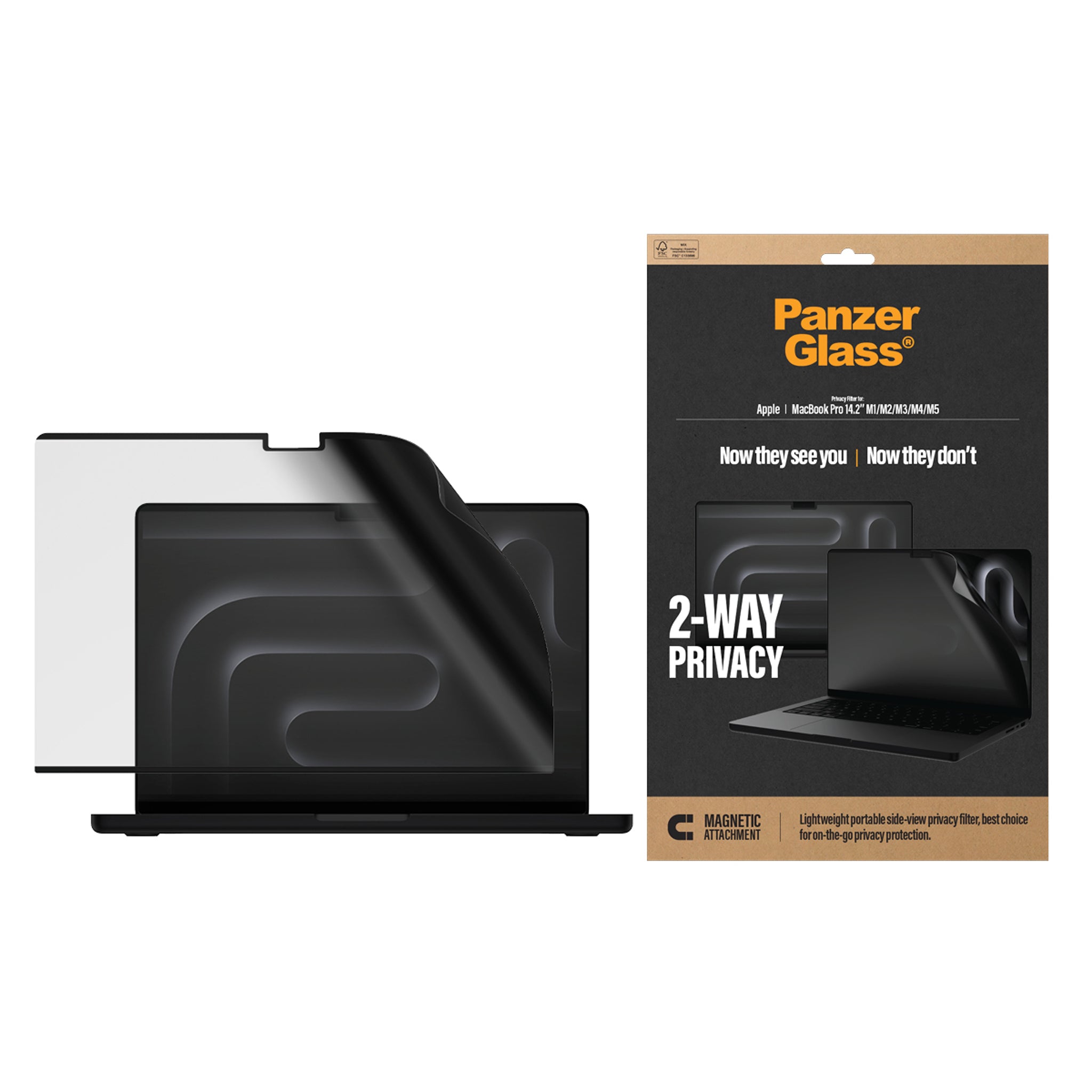 PanzerGlass® Magnetic 2-Way Privacy Film Skærmbeskyttelse MacBook Pro 14.2