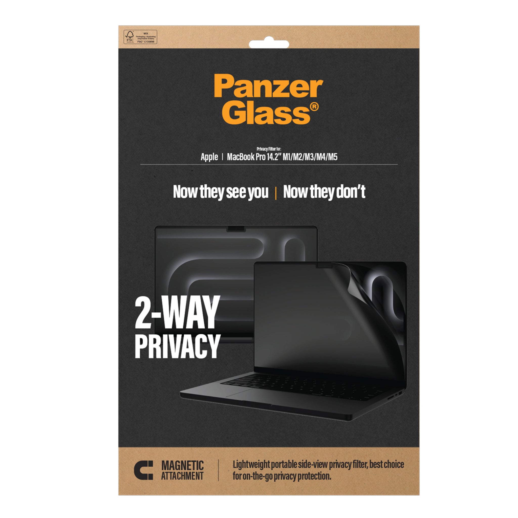 PanzerGlass® Magnetic 2-Way Privacy Film Skærmbeskyttelse MacBook Pro 14.2
