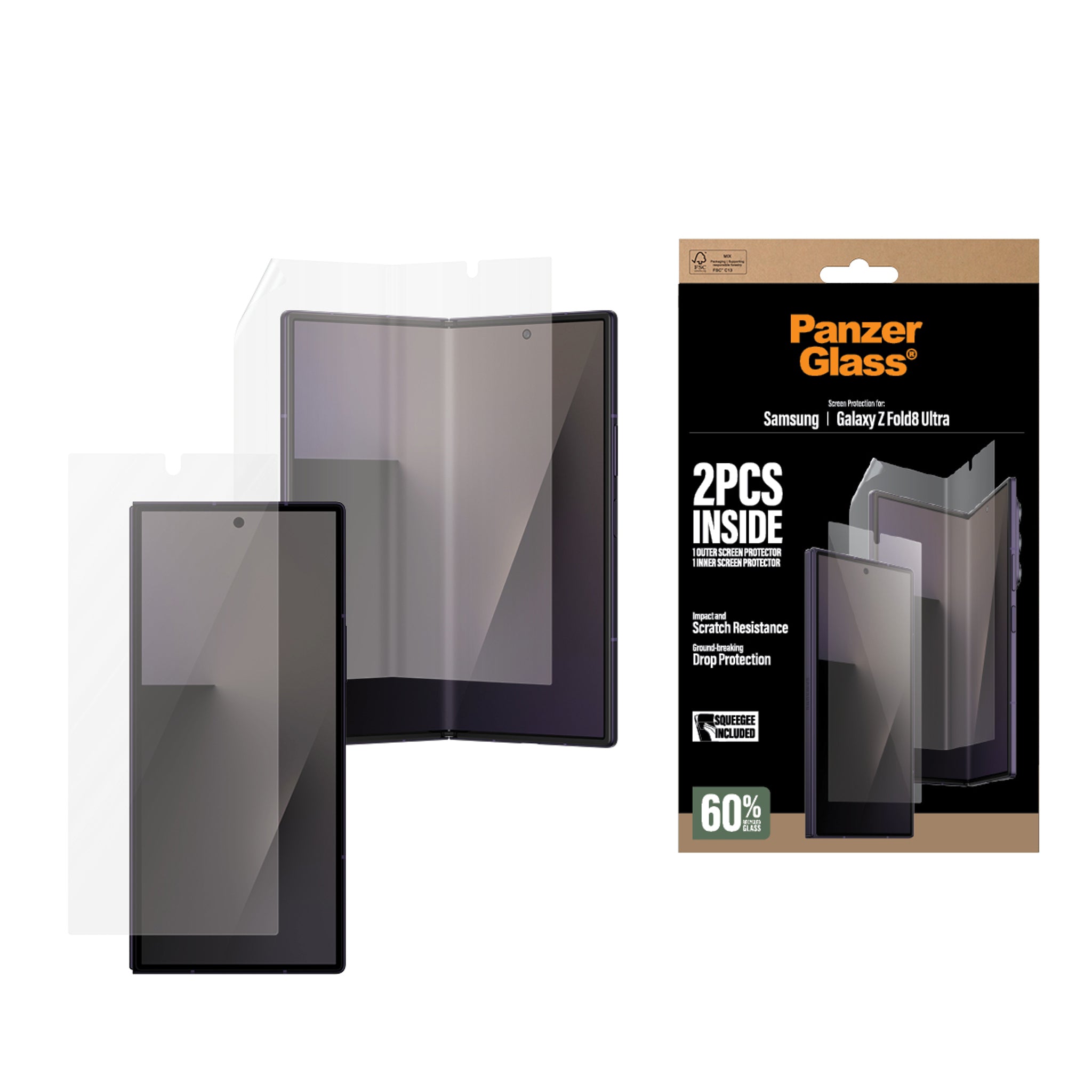PanzerGlass® Sub Skærmbeskyttelse & Main Film Skærmbeskyttelse Samsung new Galaxy Z Fold7 Ultra