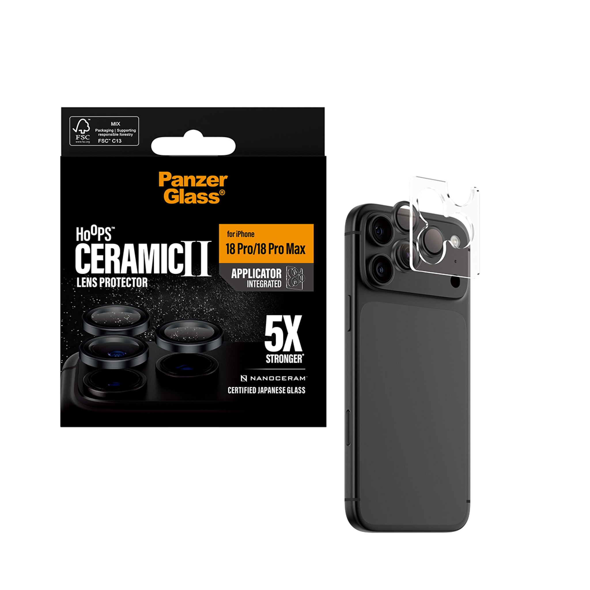 PanzerGlass® Hoops® Ceramic Kameralinsebeskytter iPhone 18 Pro | 18 Pro Max