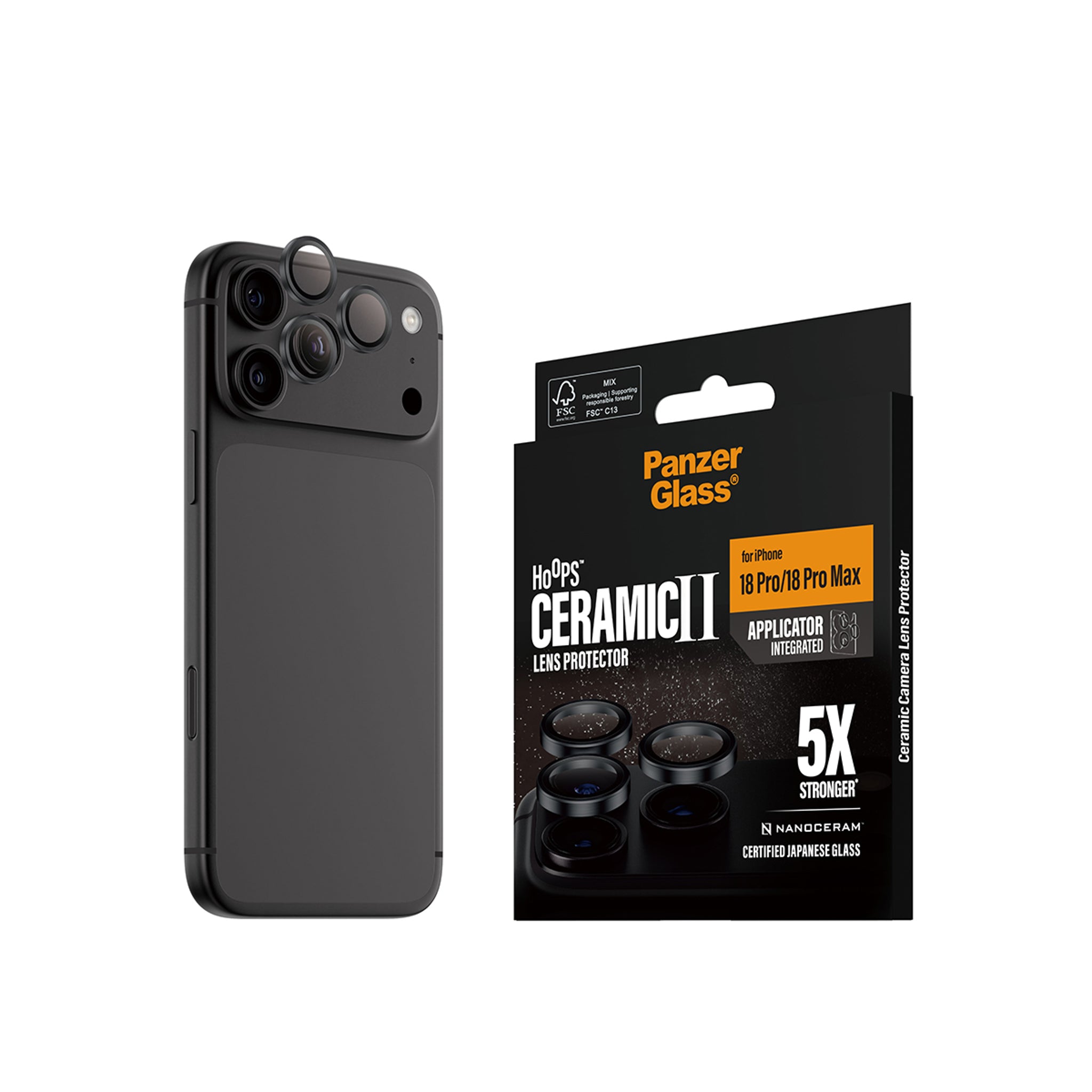 PanzerGlass® Hoops® Ceramic Kameralinsebeskytter iPhone 18 Pro | 18 Pro Max
