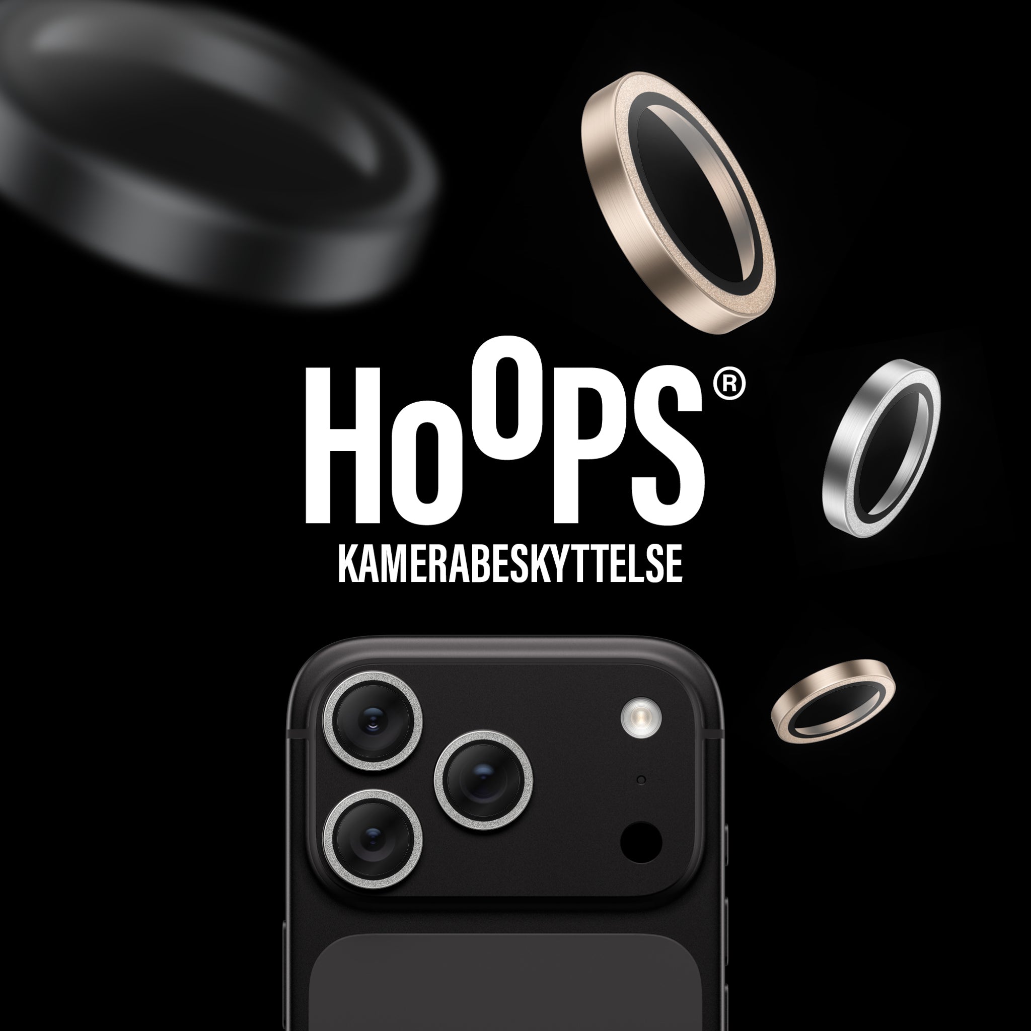 PanzerGlass® Hoops® Kameralinsebeskytter Glitter Sølv iPhone 18 Pro | 18 Pro Max