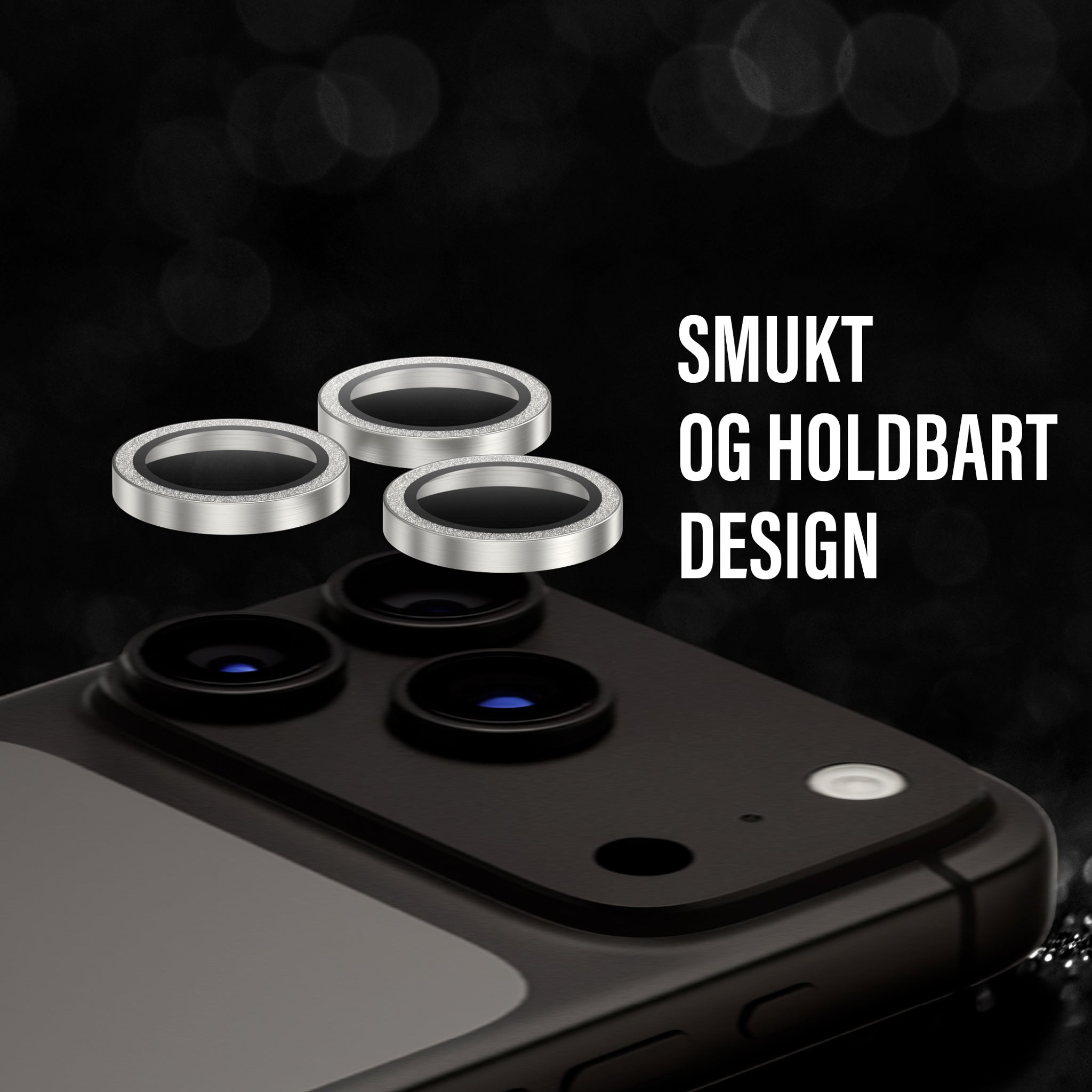 PanzerGlass® Hoops® Kameralinsebeskytter Glitter Sølv iPhone 18 Pro | 18 Pro Max