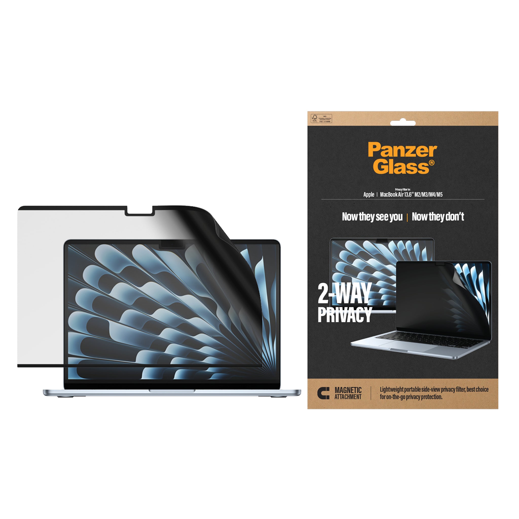 PanzerGlass® Magnetic 2-Way Privacy Film Skærmbeskyttelse MacBook Air 13.6