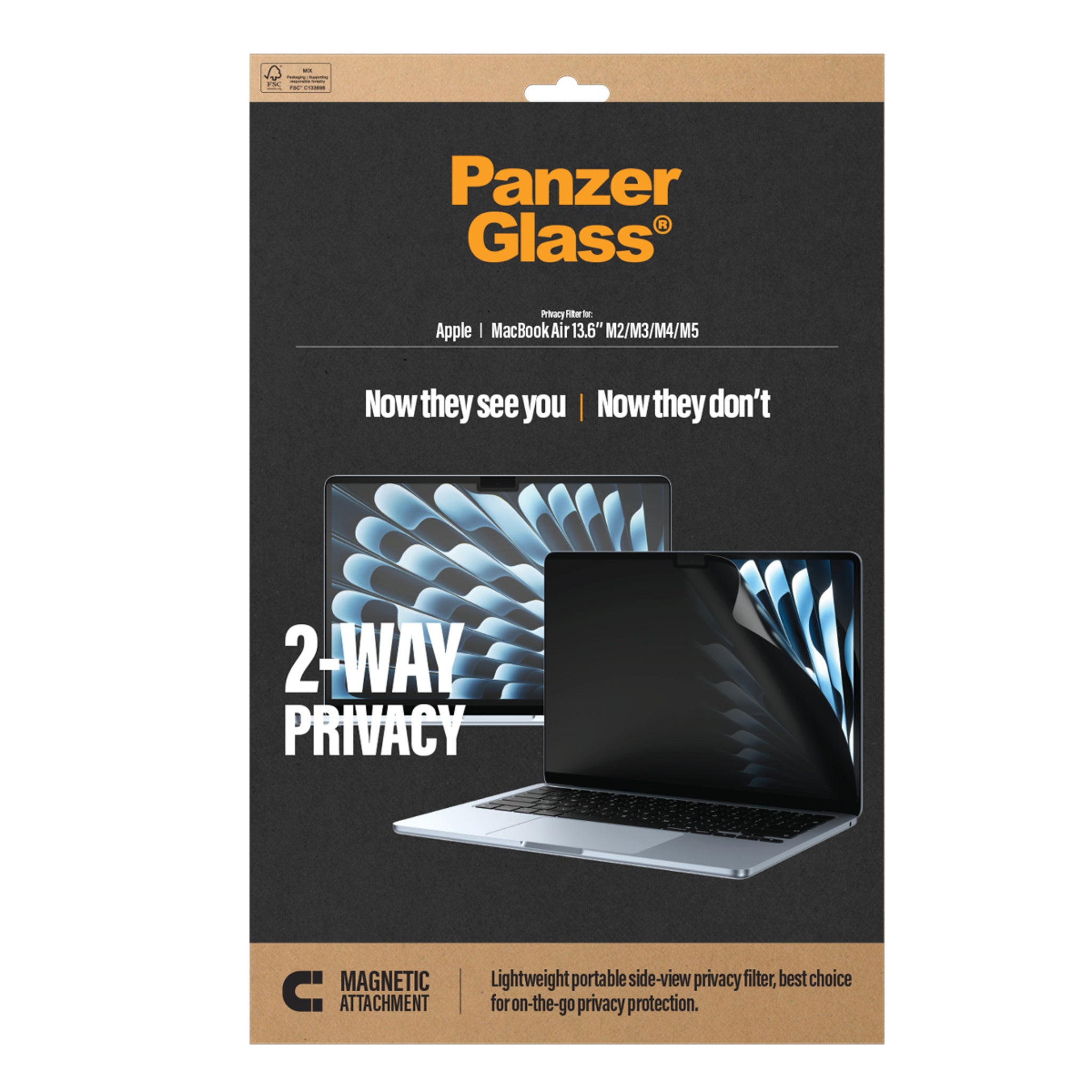 PanzerGlass® Magnetic 2-Way Privacy Film Skærmbeskyttelse MacBook Air 13.6