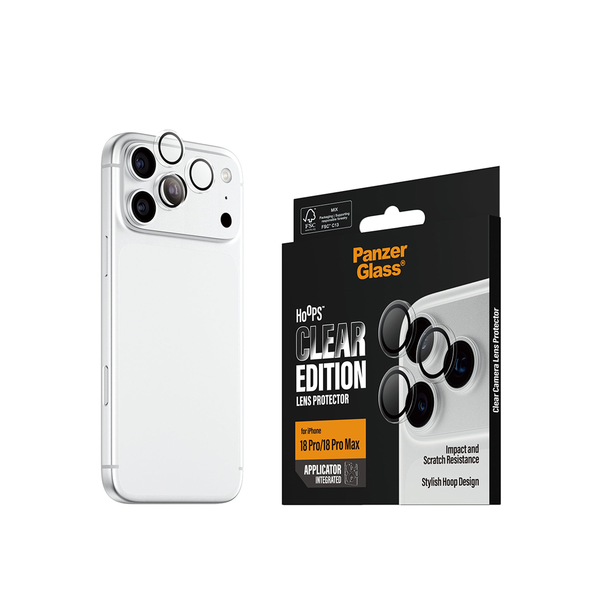 PanzerGlass® Hoops® Kameralinsebeskytter Transparent iPhone 18 Pro | 18 Pro Max