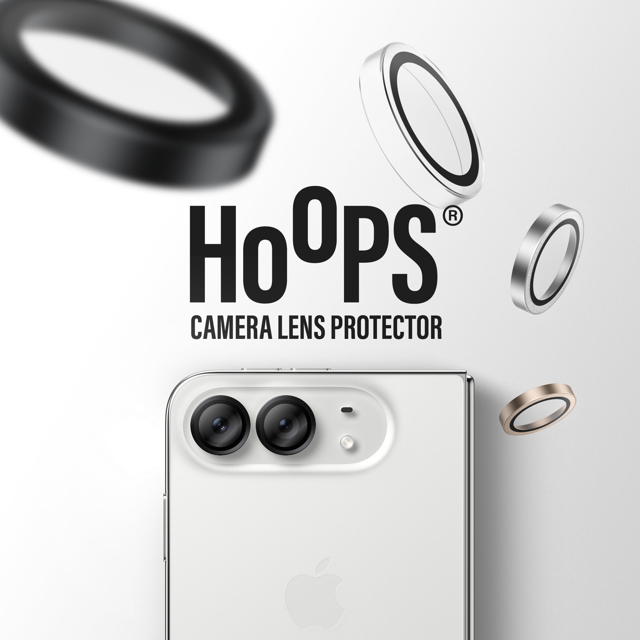 PanzerGlass® Hoops® Kameralinsebeskytter Sort iPhone Duo