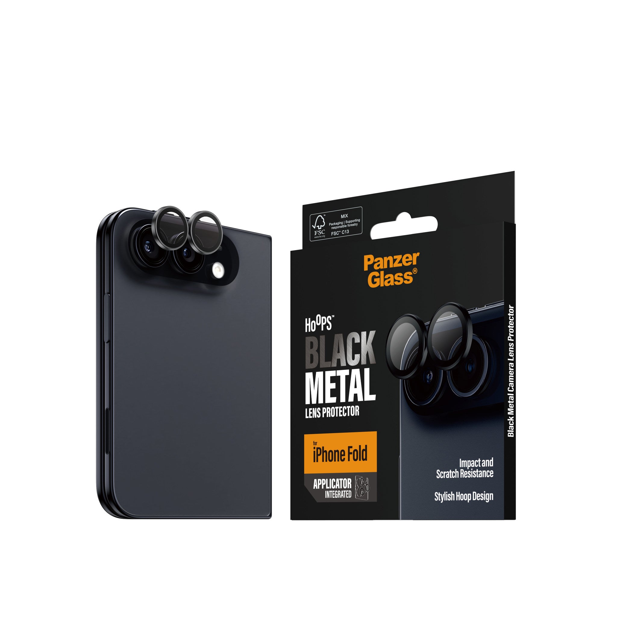 PanzerGlass® Hoops® Kameralinsebeskytter Sort iPhone 2026 Fold