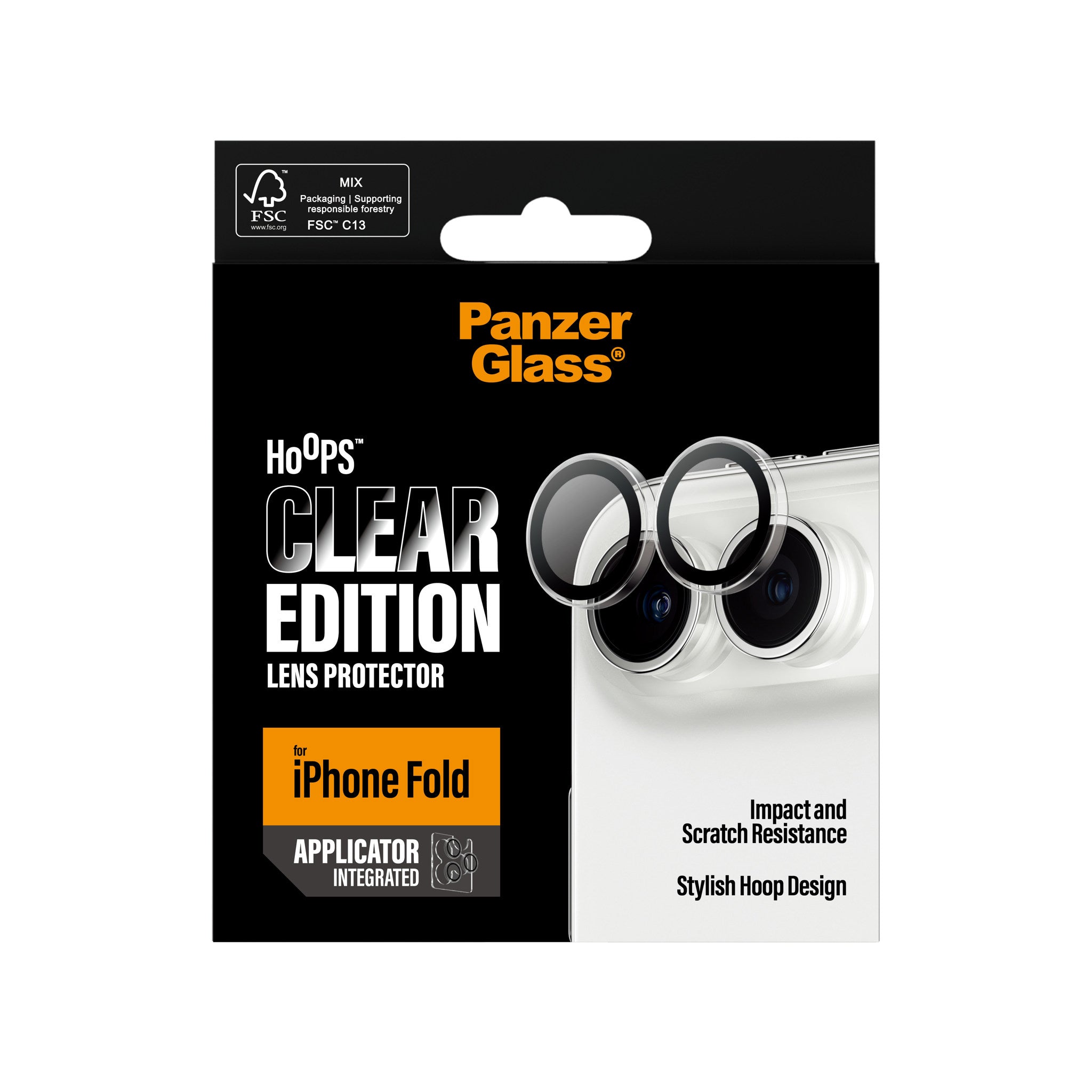 PanzerGlass® Hoops® Kameralinsebeskytter Transparent iPhone 2026 Fold