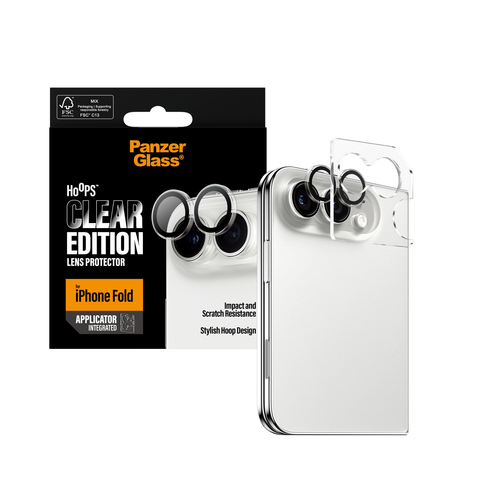 PanzerGlass® Hoops® Kameralinsebeskytter Transparent iPhone 2026 Fold