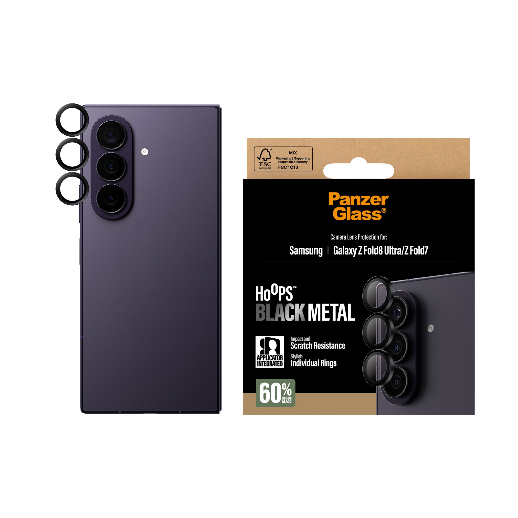 PanzerGlass® Hoops® Kameralinsebeskytter Sort Samsung Galaxy Z Fold8 Ultra | new Z Fold7