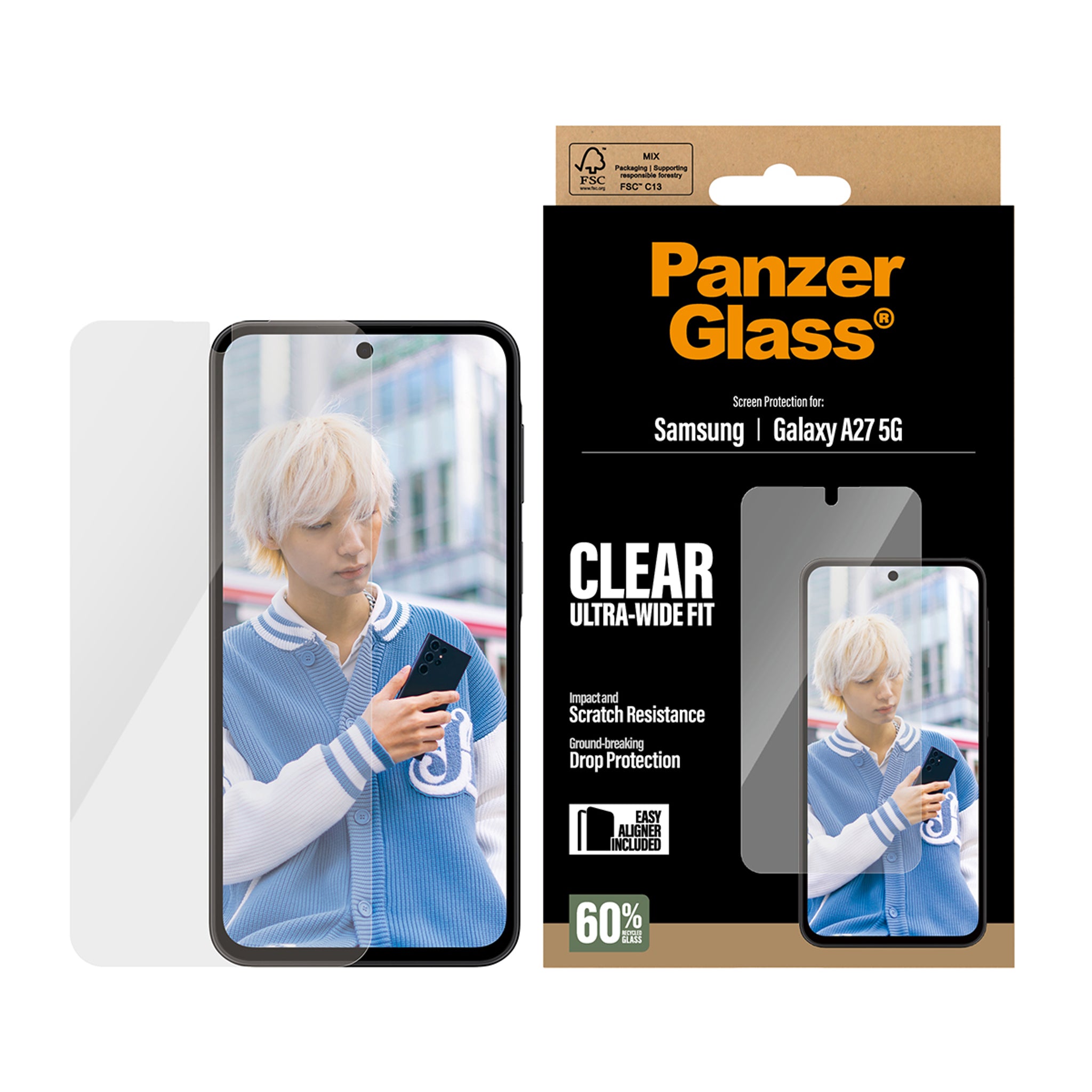 PanzerGlass® Skærmbeskyttelse Samsung Galaxy A27 5G | Ultra-Wide Fit m. EasyAligner