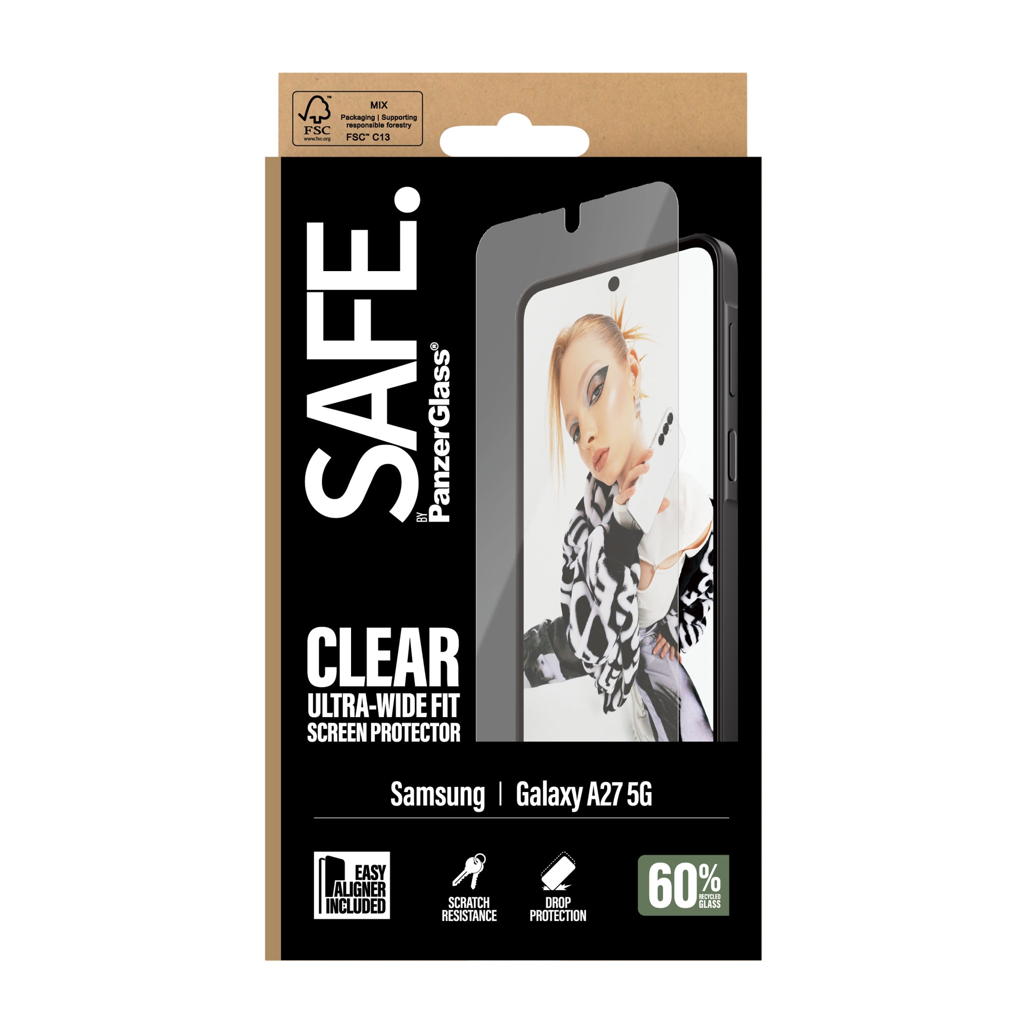 SAFE. by PanzerGlass® Skærmbeskyttelse Samsung Galaxy A27 5G | Ultra-Wide Fit m. EasyAligner