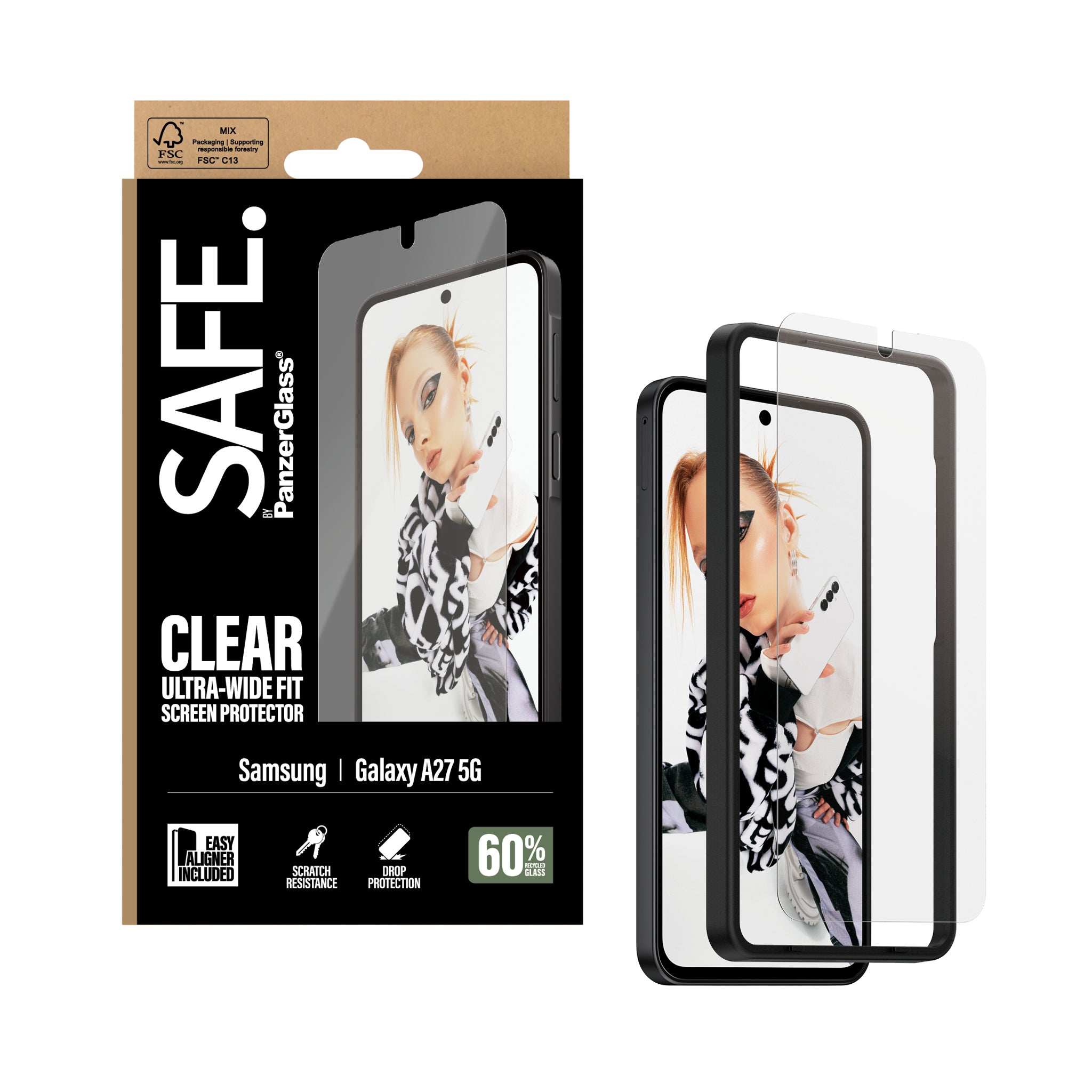 SAFE. by PanzerGlass® Skærmbeskyttelse Samsung Galaxy A27 5G | Ultra-Wide Fit m. EasyAligner