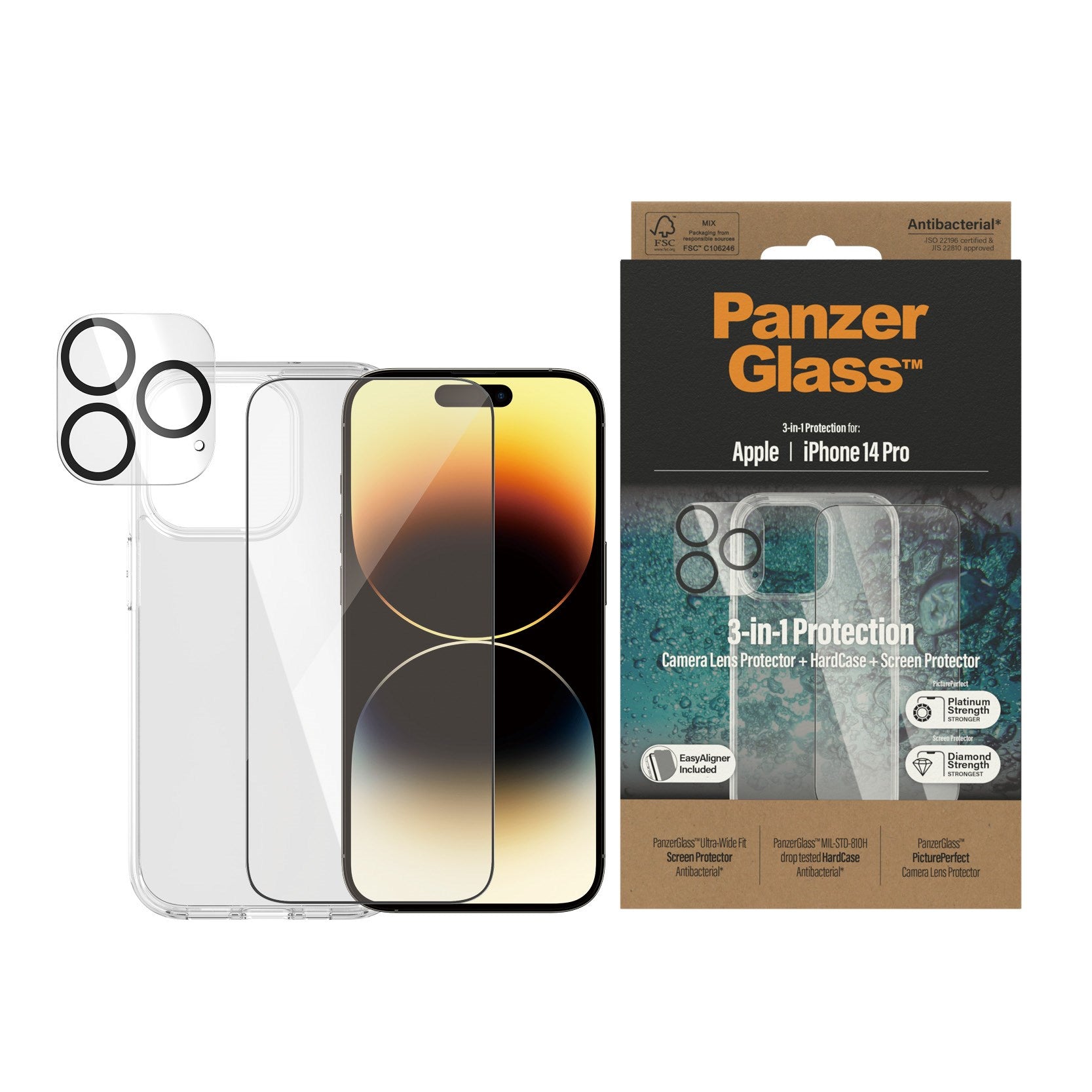 PanzerGlass® 3-i-1 Pakke iPhone 14 Pro