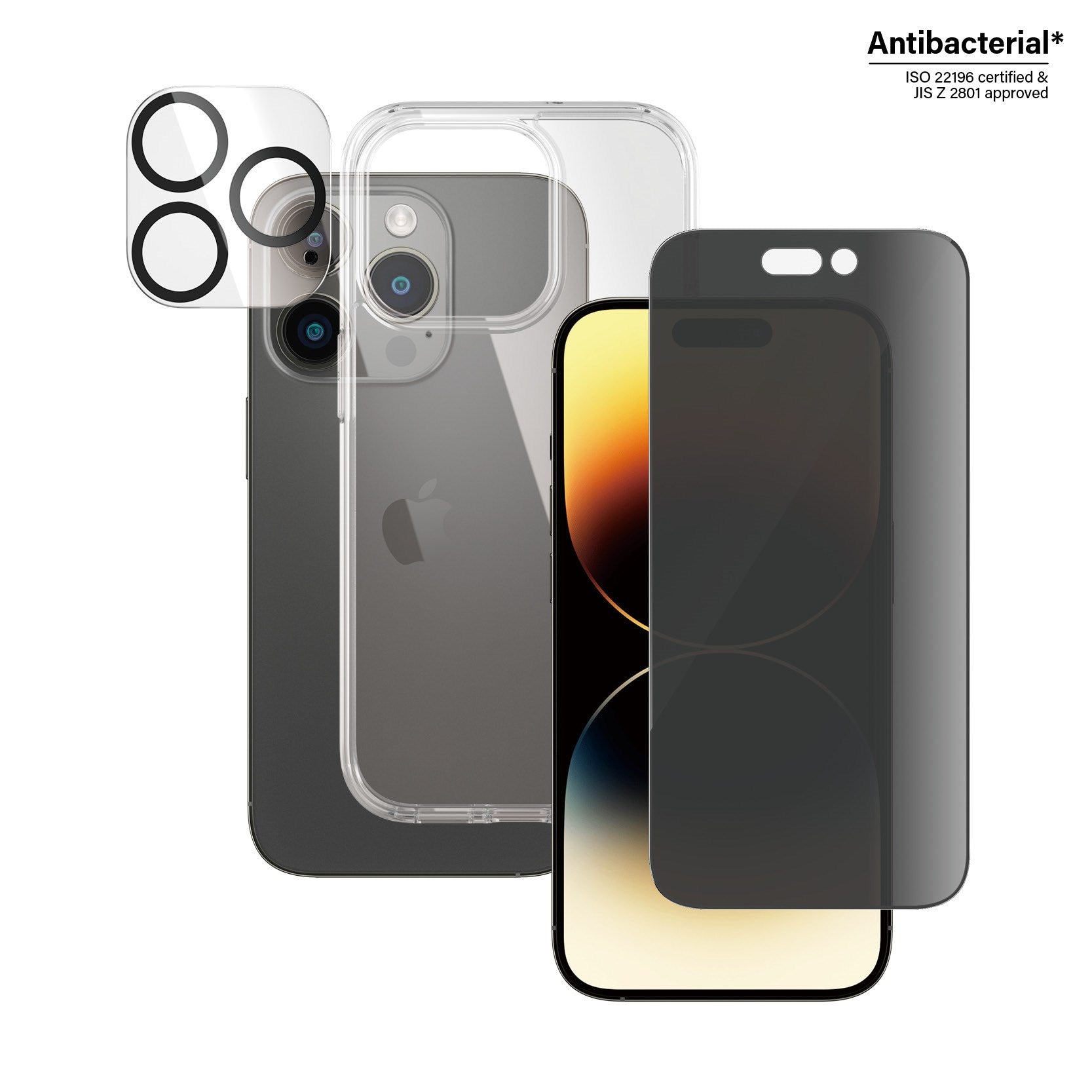 PanzerGlass® Privacy 3-i-1 Pakke iPhone 14 Pro