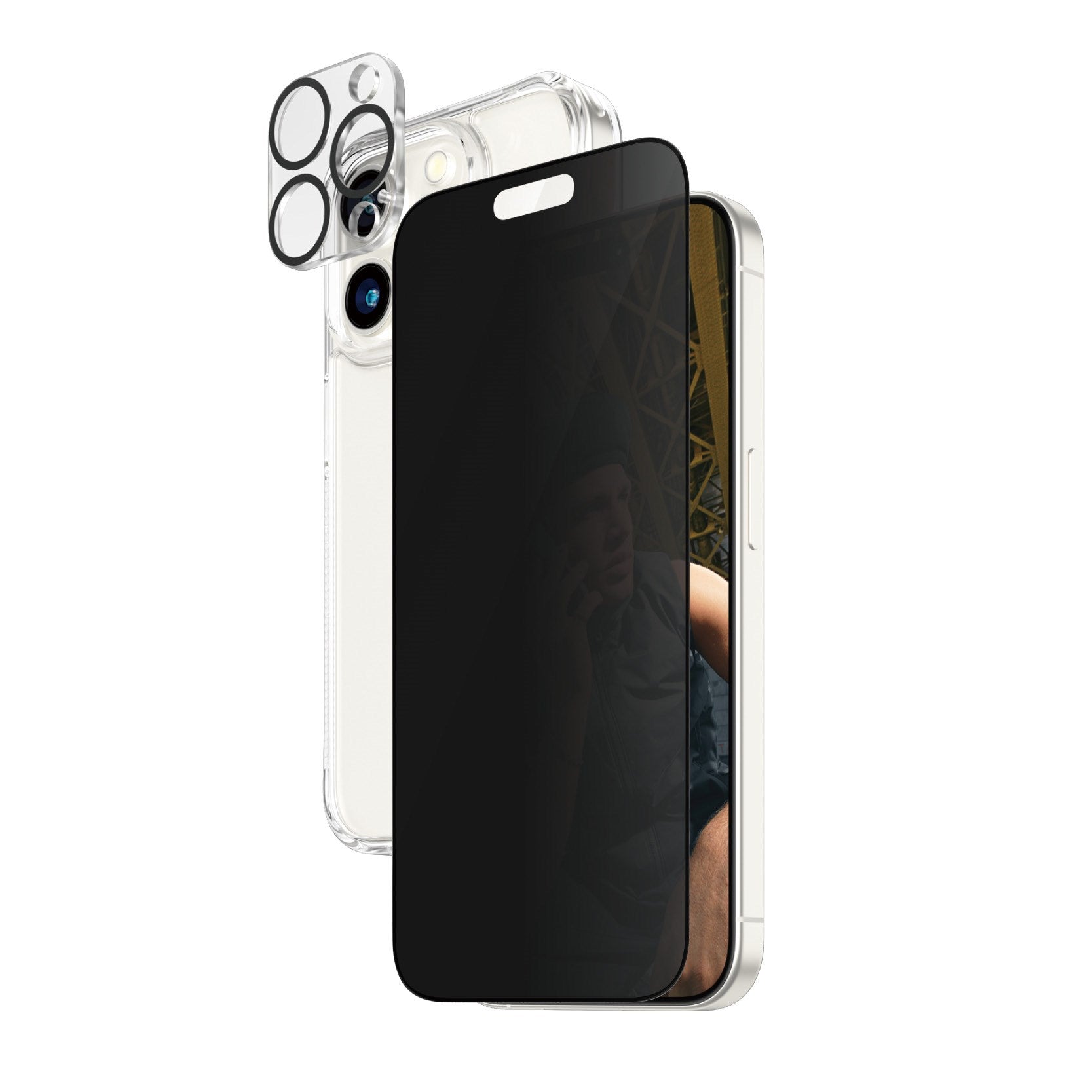 PanzerGlass® Privacy 3-i-1 Pakke iPhone 15 Pro