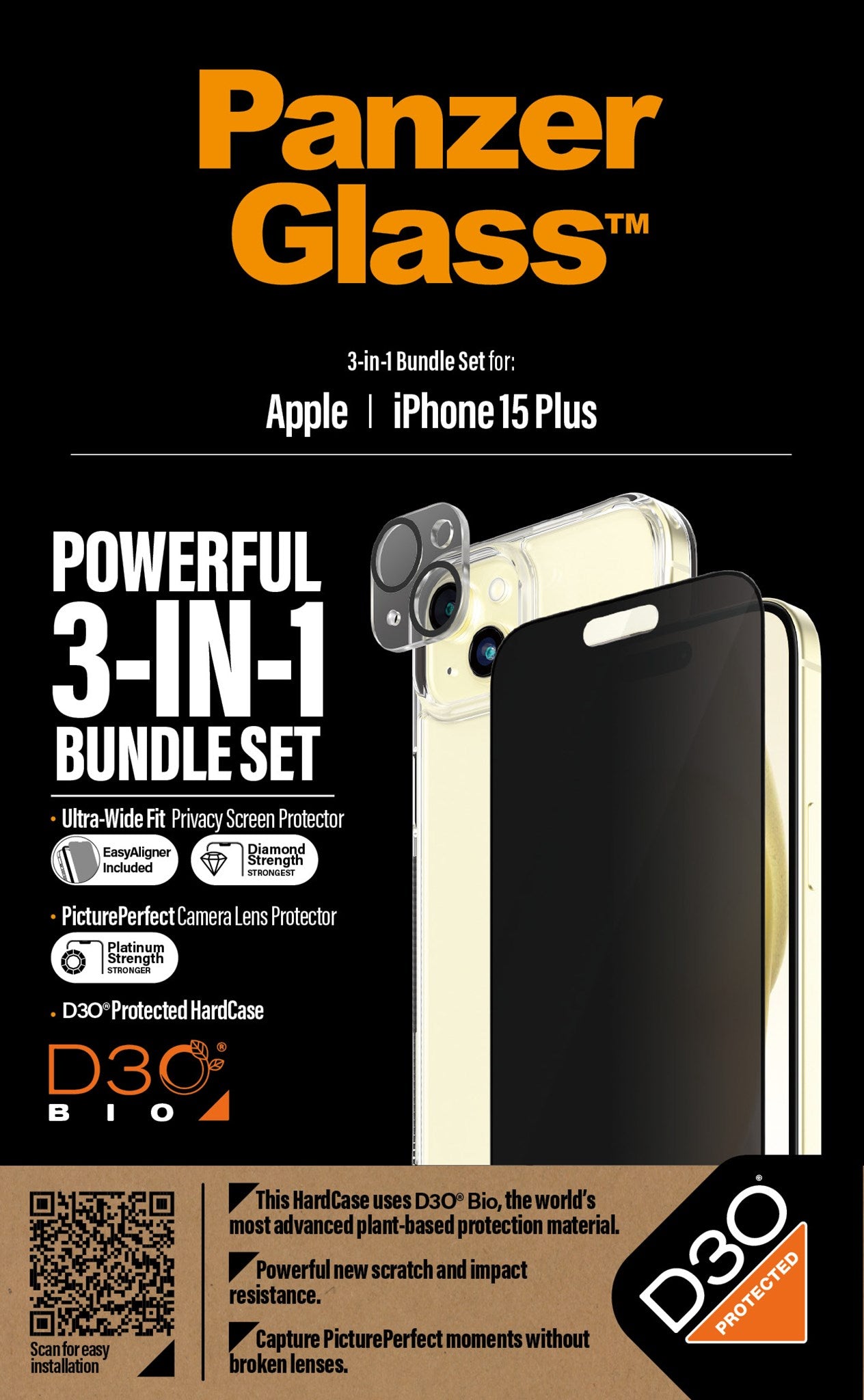 PanzerGlass® 3-i-1 Pakke iPhone 15 Plus