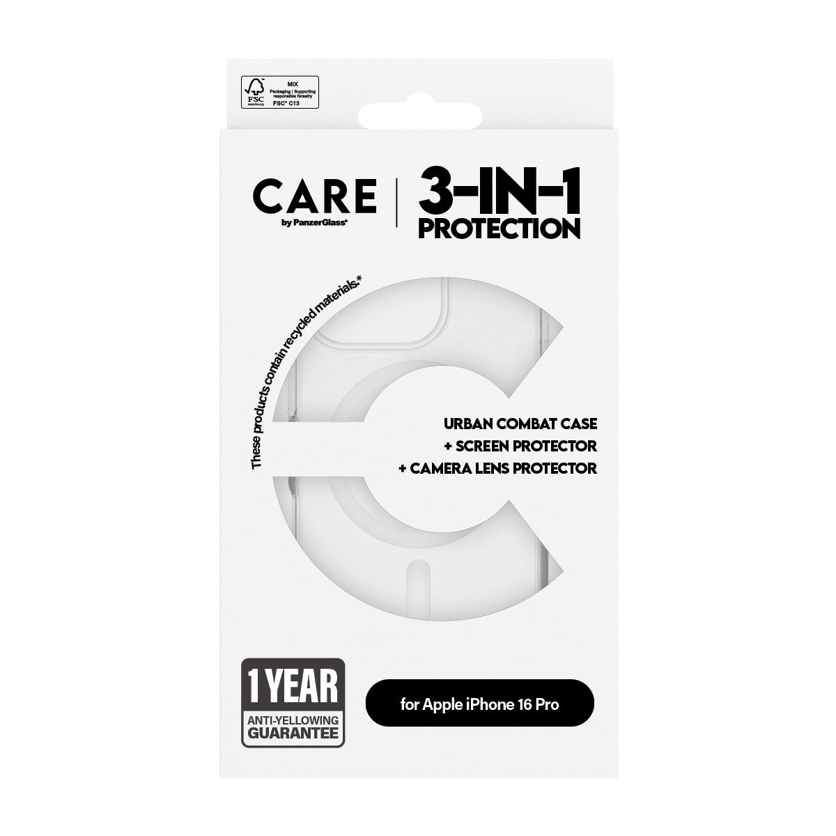 PanzerGlass® | CARE™ by PanzerGlass® 3-i-1 Pakke iPhone 16 Pro