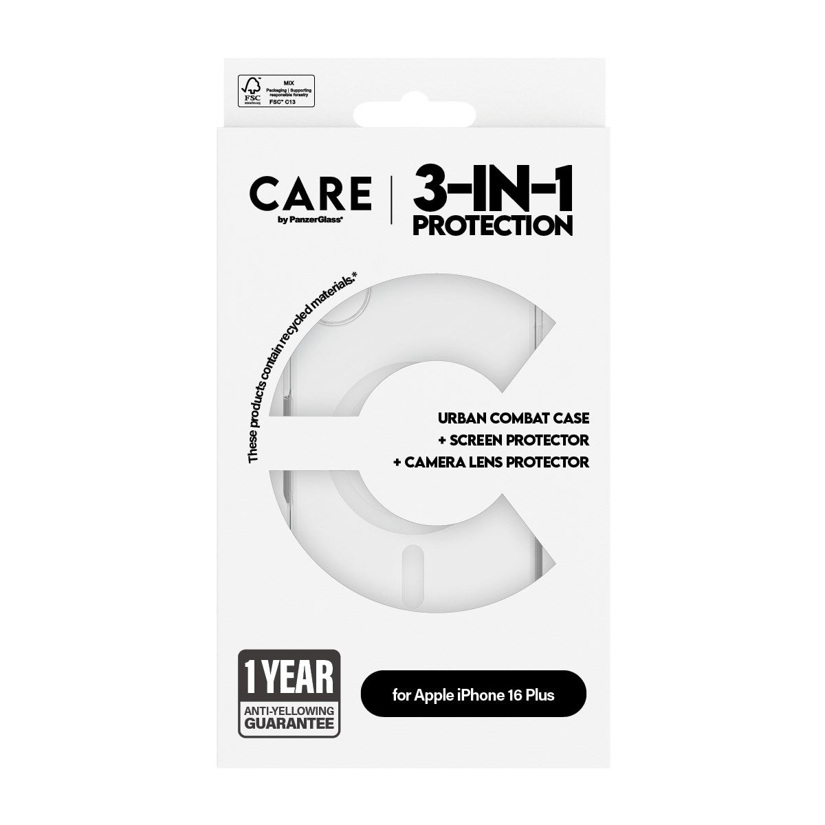 PanzerGlass® | CARE by PanzerGlass® Urban Combat 3-i-1 Pakke iPhone 16 Plus