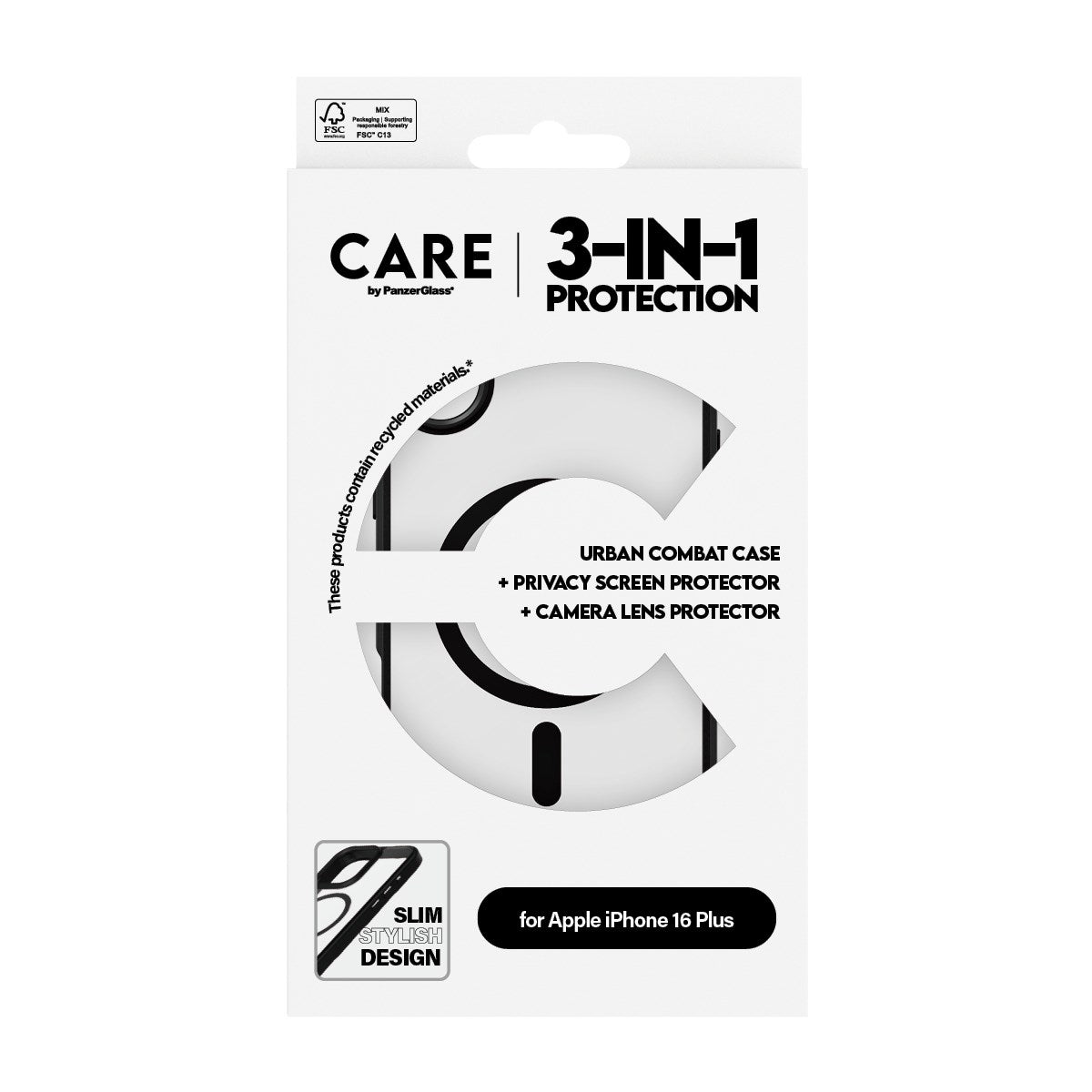 PanzerGlass® | CARE™ by PanzerGlass® 3-in-1 Privacy Pakke iPhone 16 Plus