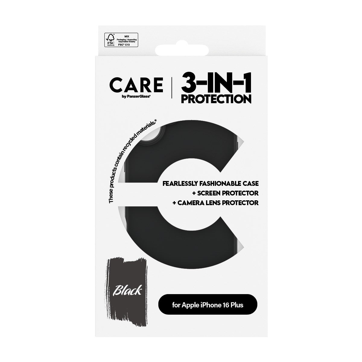 CARE by PanzerGlass® 3-i-1 Pakke iPhone 16 Plus