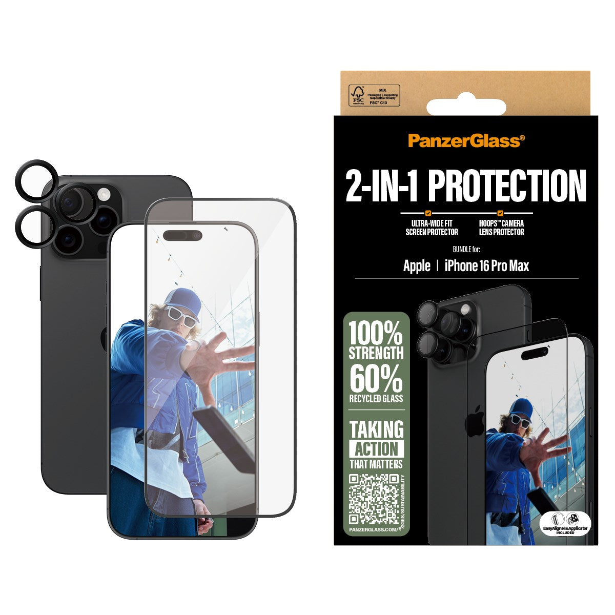 PanzerGlass® 2-i-1 Pakke iPhone 16 Pro Max