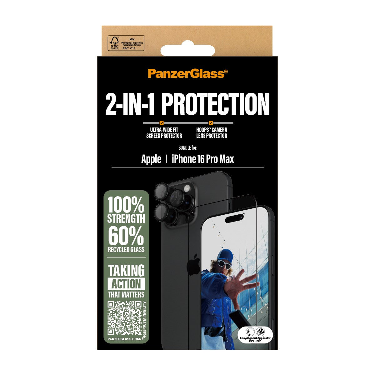 PanzerGlass® 2-i-1 Pakke iPhone 16 Pro Max