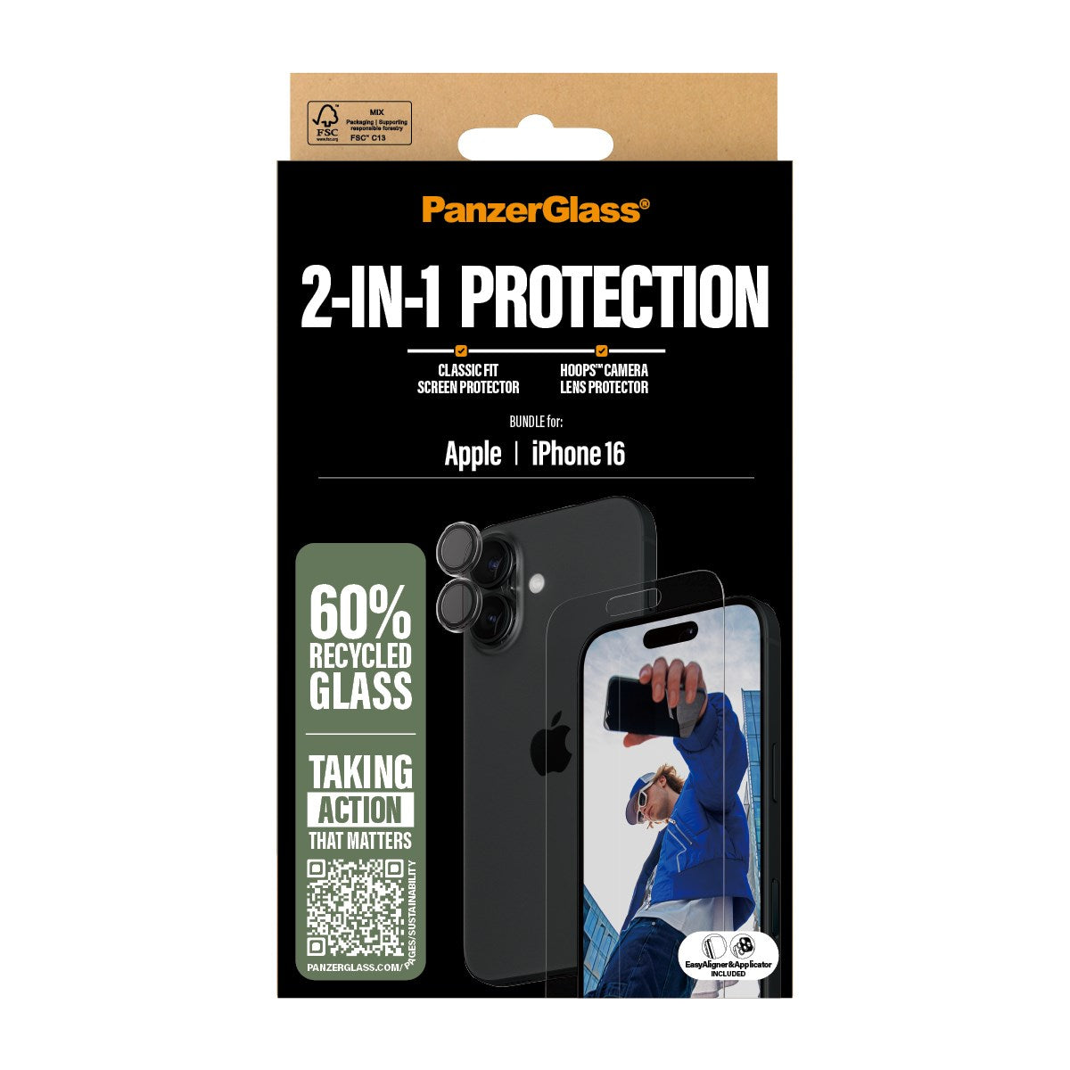 PanzerGlass® 2-i-1 Pakke iPhone 16