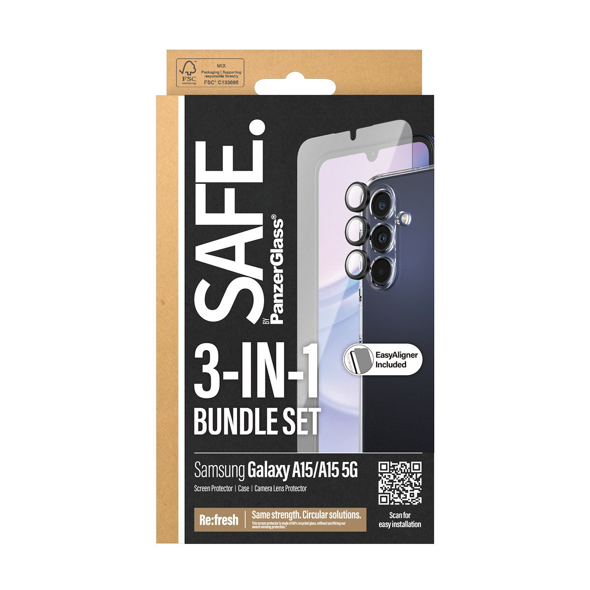 SAFE. by PanzerGlass® 3-i-1 Pakke Samsung Galaxy A15 | A15 5G
