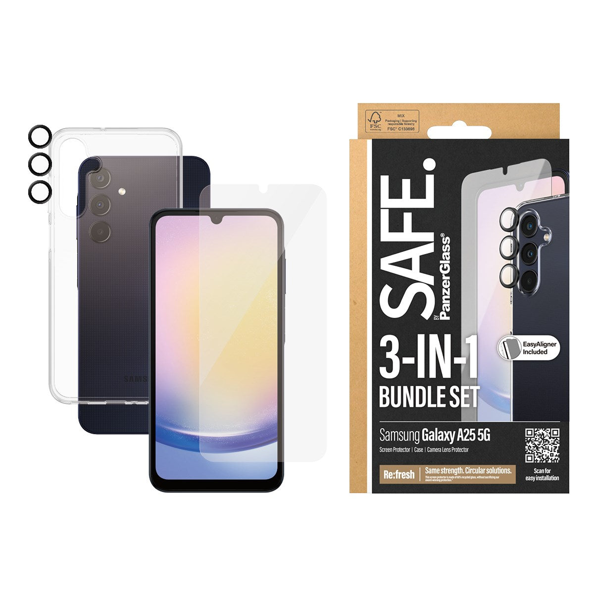 SAFE. by PanzerGlass® 3-i-1 Pakke Samsung Galaxy A25 5G