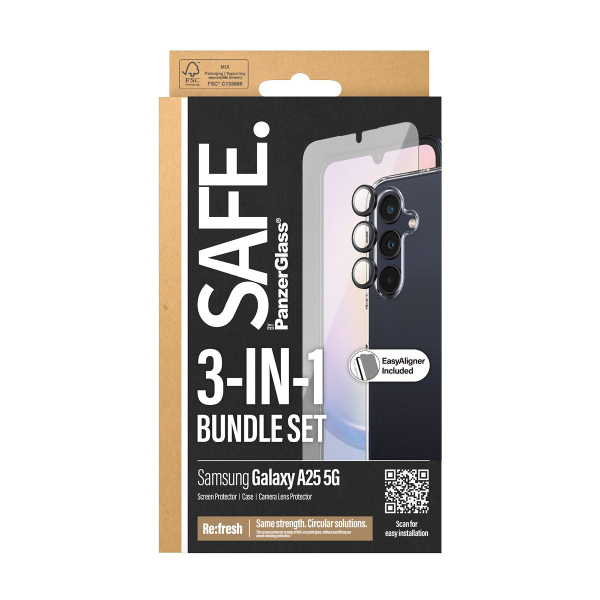 SAFE. by PanzerGlass® 3-i-1 Pakke Samsung Galaxy A25 5G