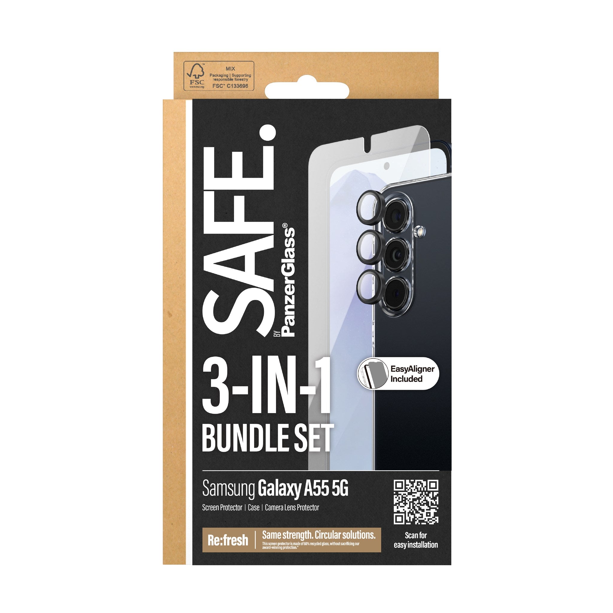 SAFE. by PanzerGlass® 3-i-1 Pakke Samsung Galaxy A55 5G