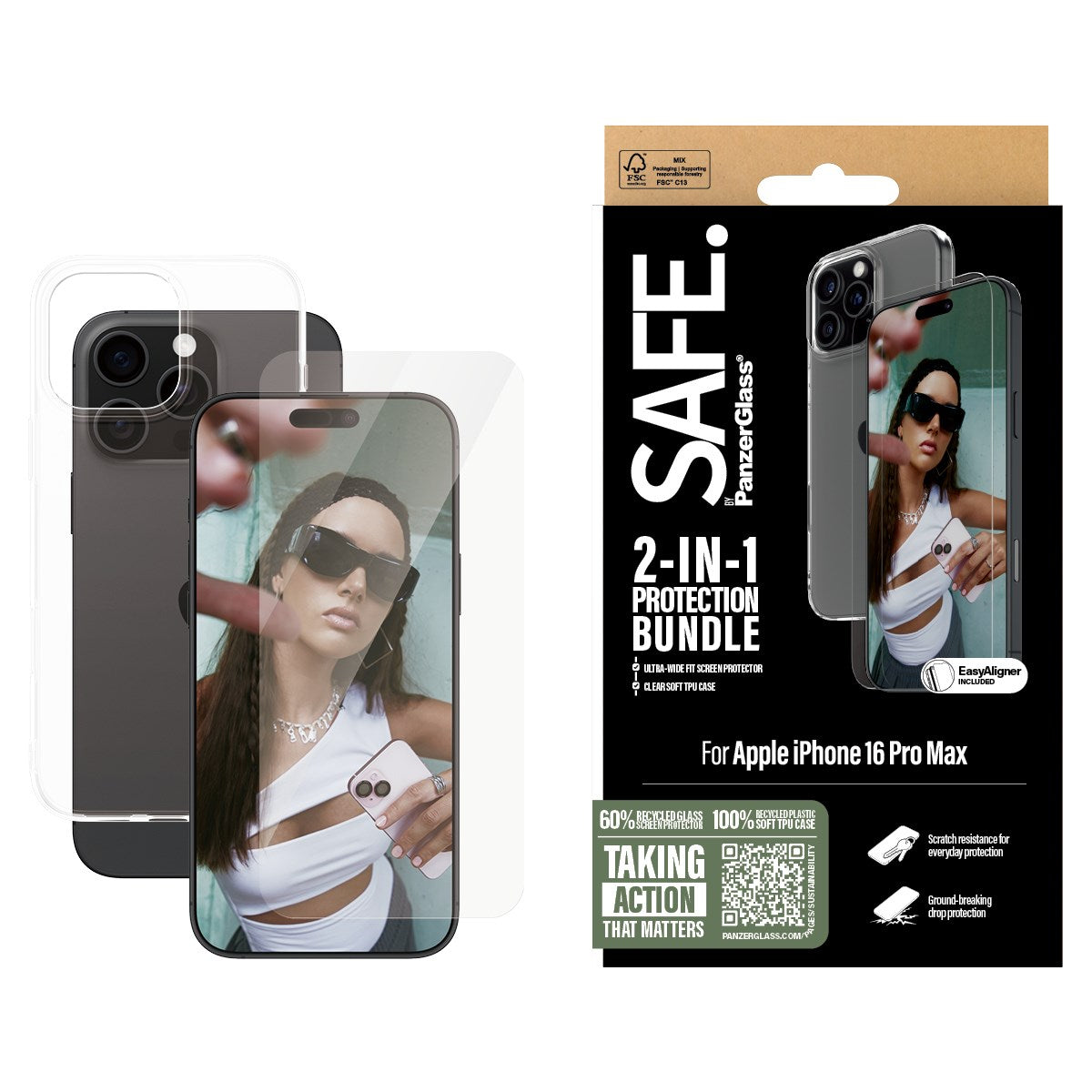 SAFE. by PanzerGlass® 2-in-1 Beskyttelsespakke iPhone 16 Pro Max