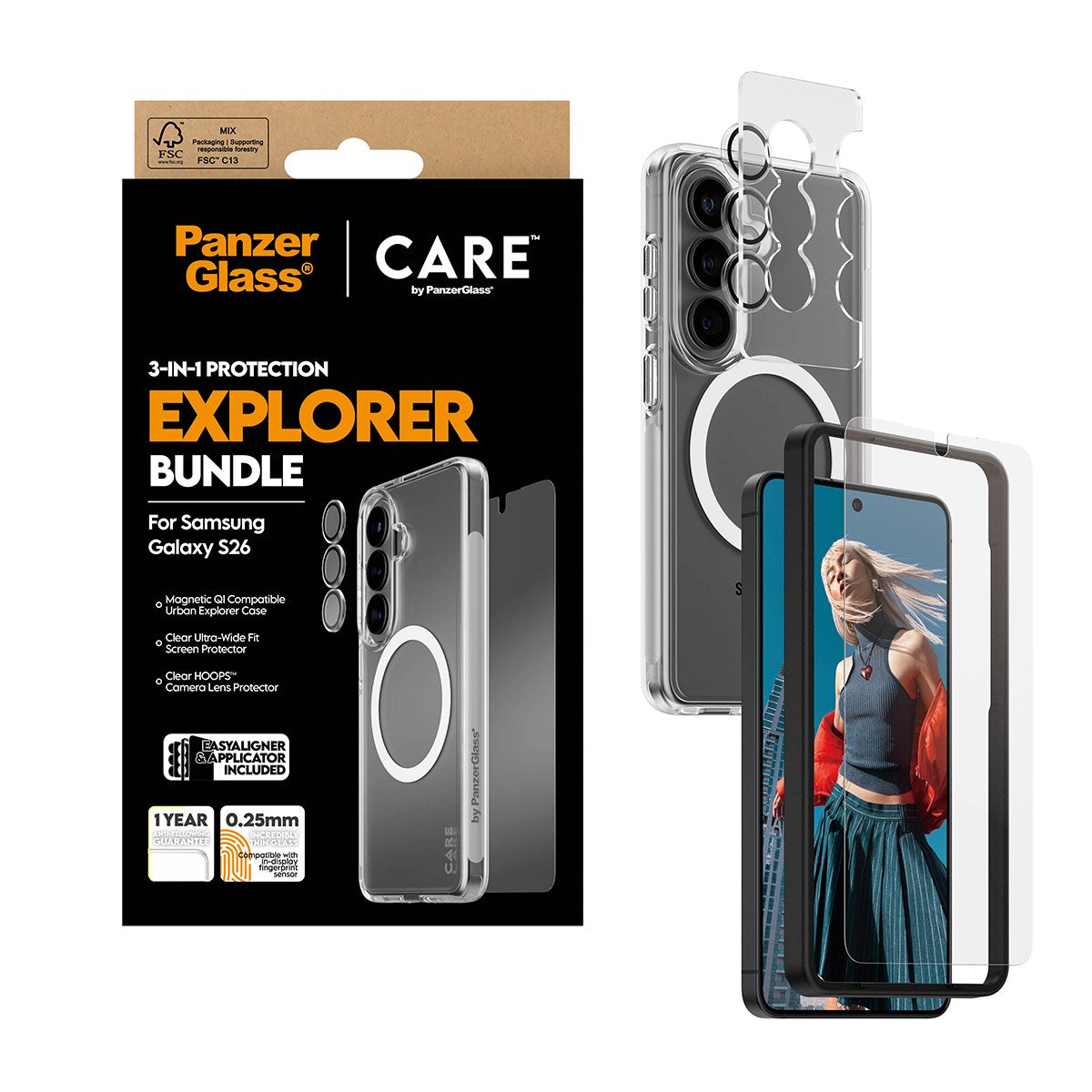 PanzerGlass® | CARE™ by PanzerGlass® 3-in-1 Pakke Samsung Galaxy S26