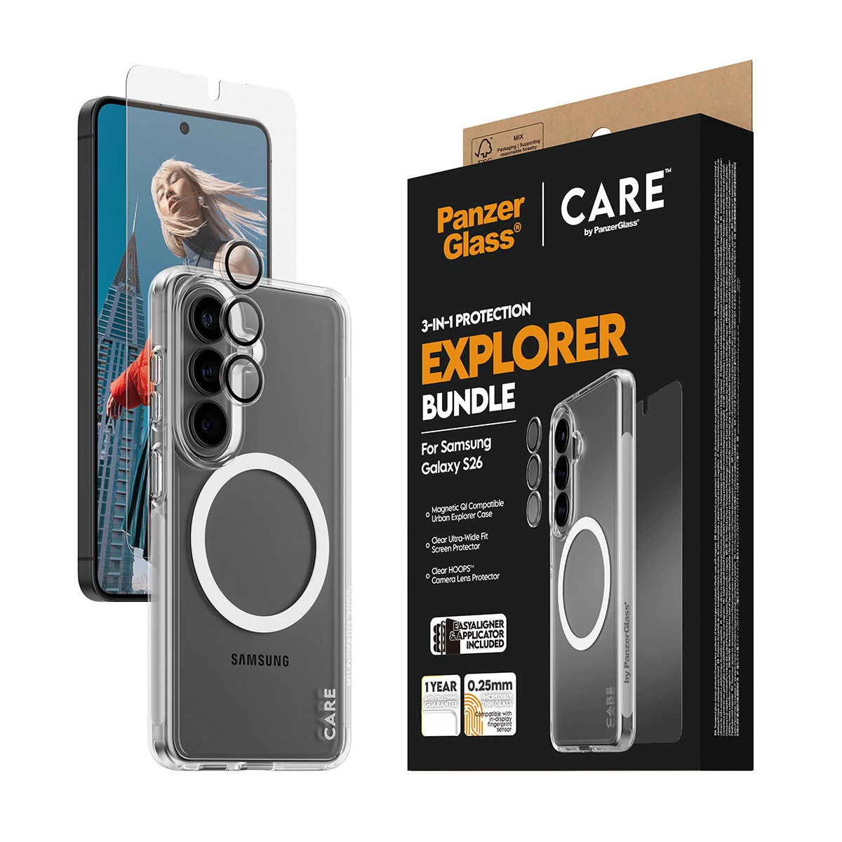 PanzerGlass® | CARE™ by PanzerGlass® 3-in-1 Pakke Samsung Galaxy S26