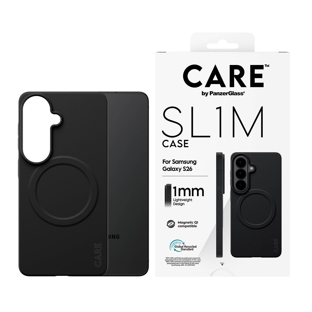 CARE™ by PanzerGlass® SL1M Case Sort m. Qi Samsung Galaxy S26