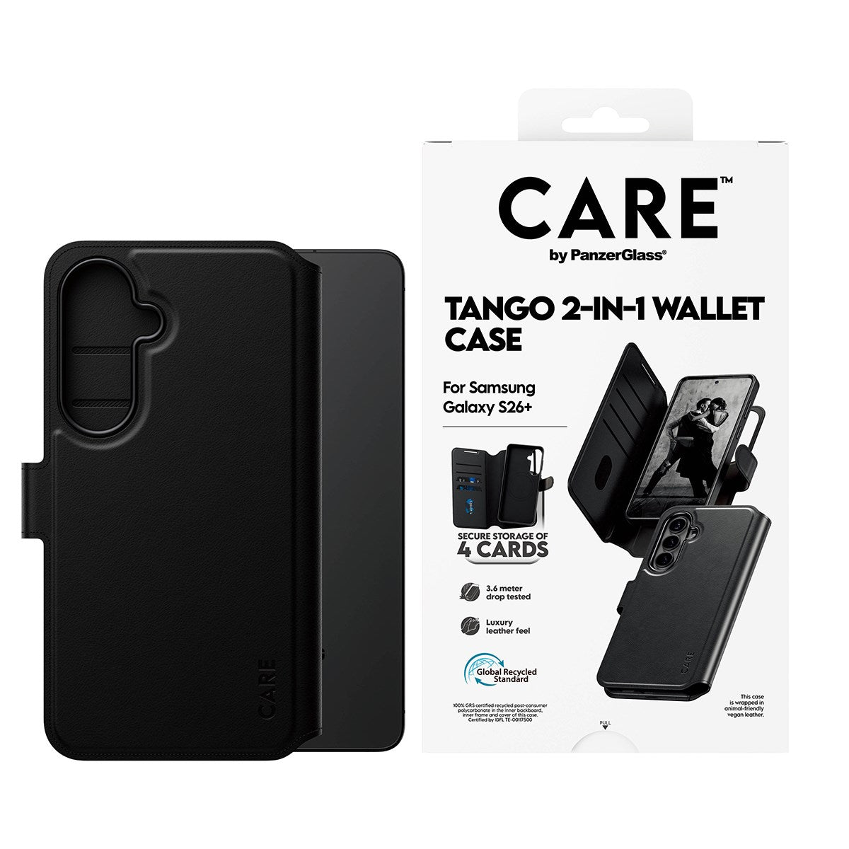 CARE™ by PanzerGlass® Tango 2-in-1 Wallet Case m. Qi Samsung Galaxy S26+