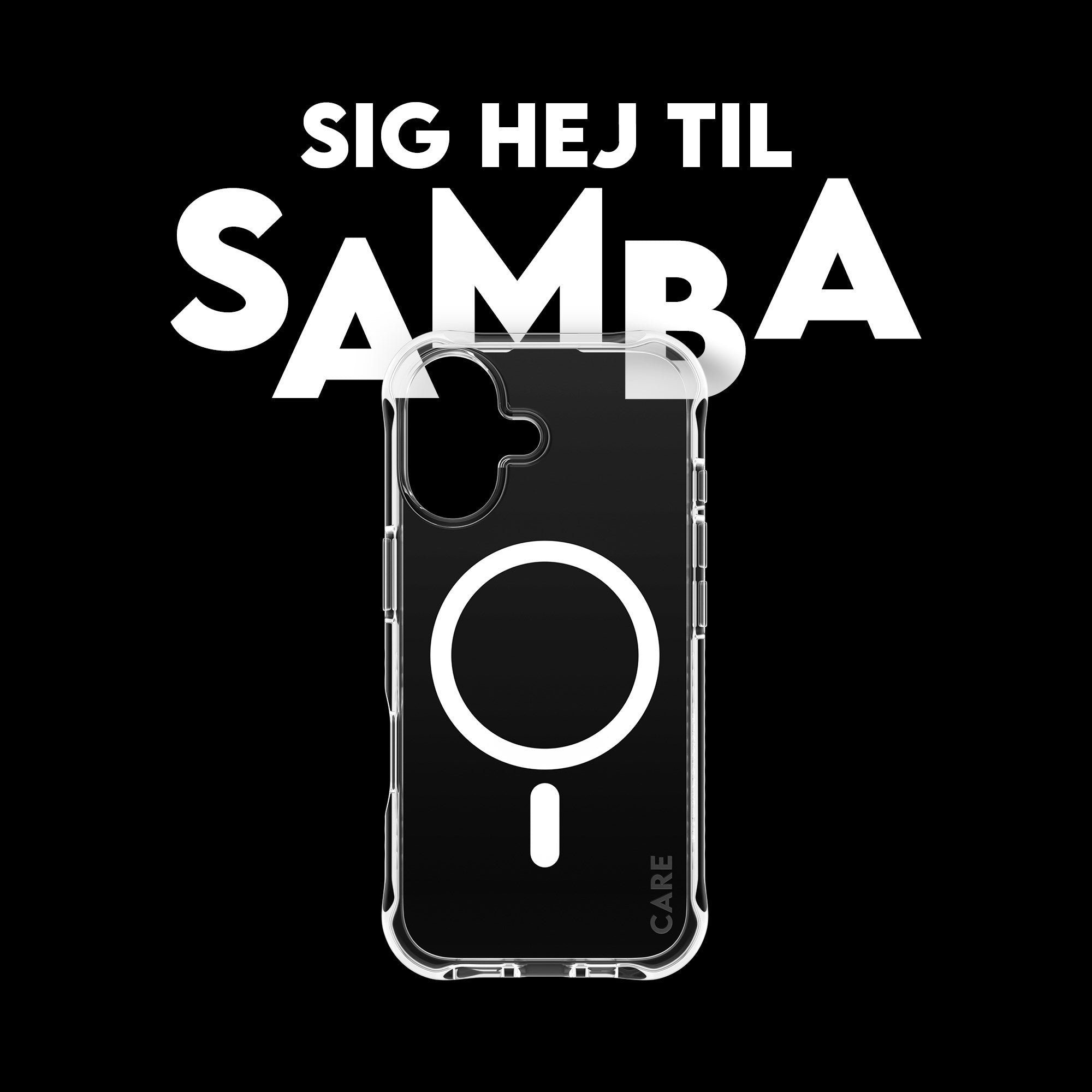 CARE™ by PanzerGlass® Samba Case Transparent m. Hvid MagSafe iPhone 17