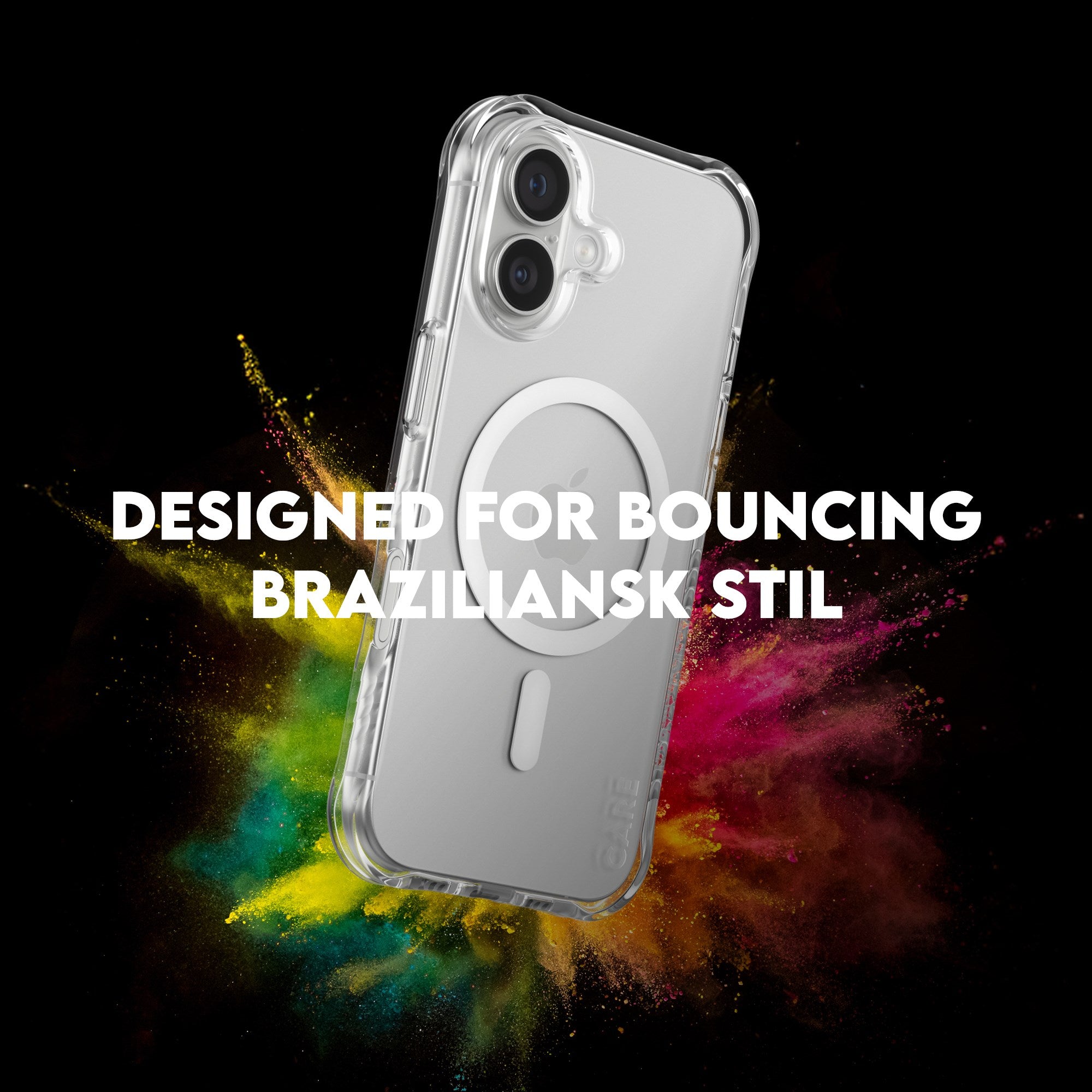 CARE™ by PanzerGlass® Samba Case Transparent m. Hvid MagSafe iPhone 17